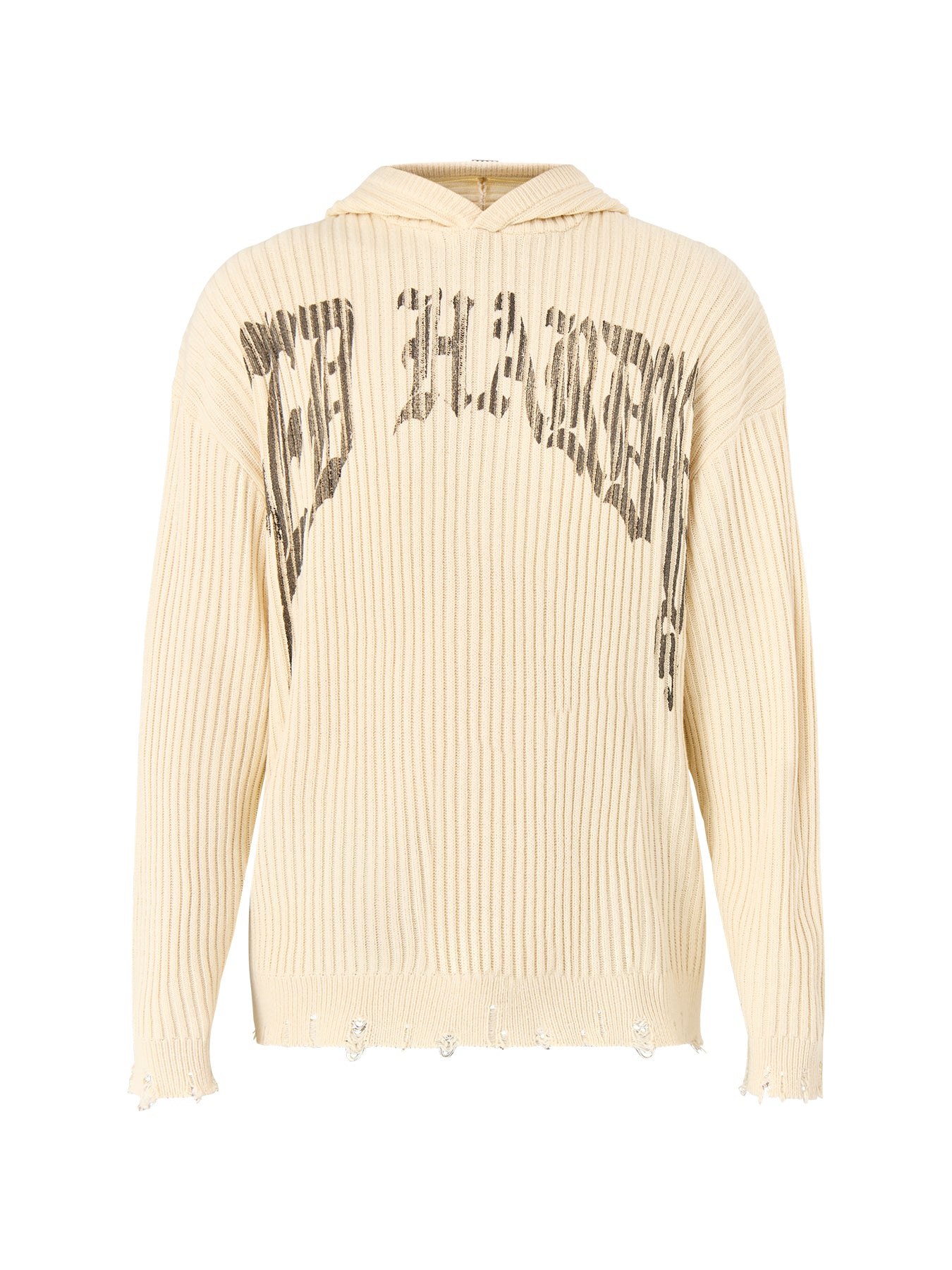 Tiger Snake Knit Hoodie Ecru