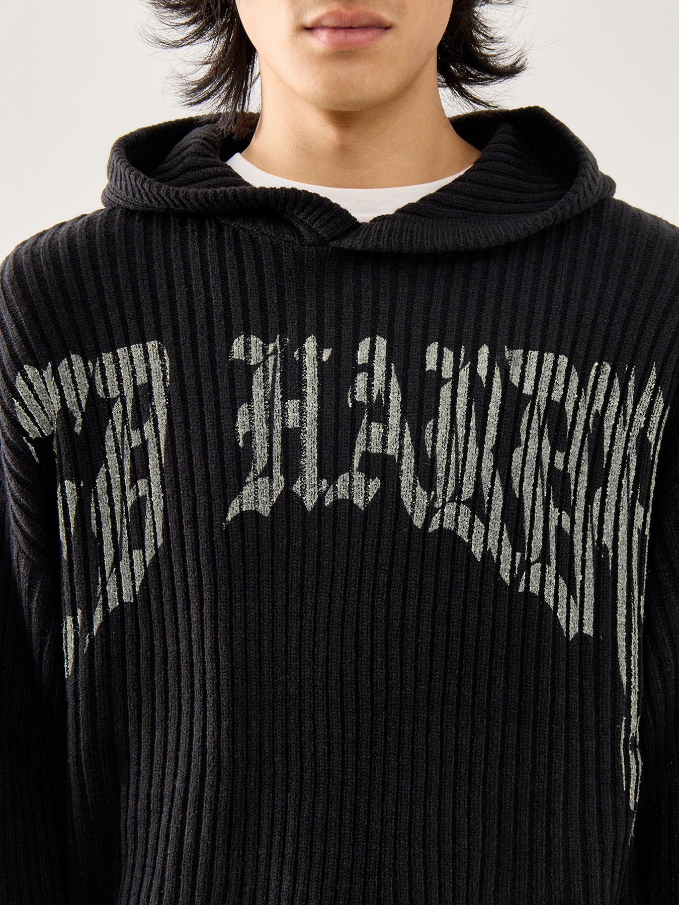 Tiger Snake Knit Hoodie Black