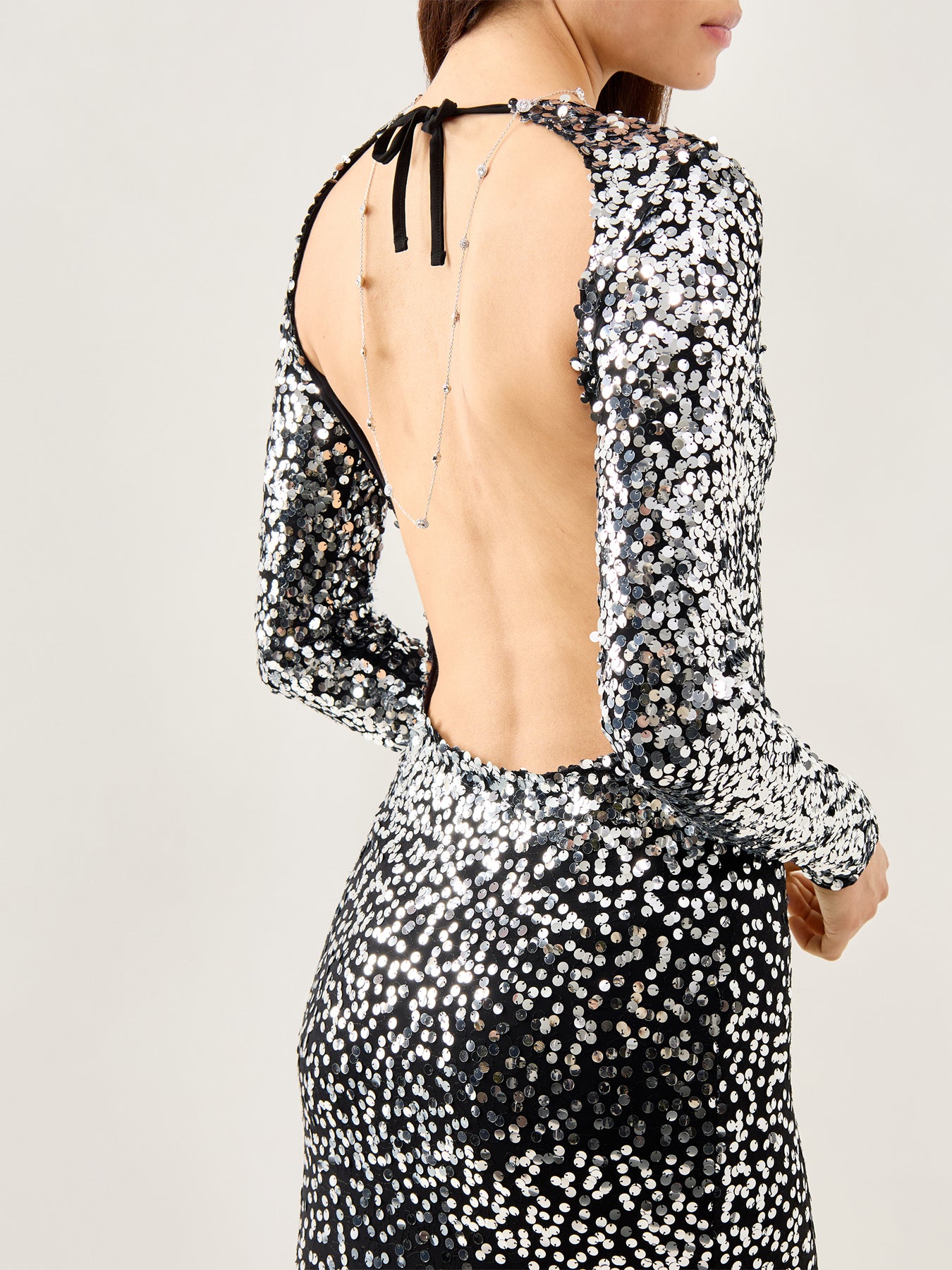 Sequin Ombre Long Sleeve Maxi Gown