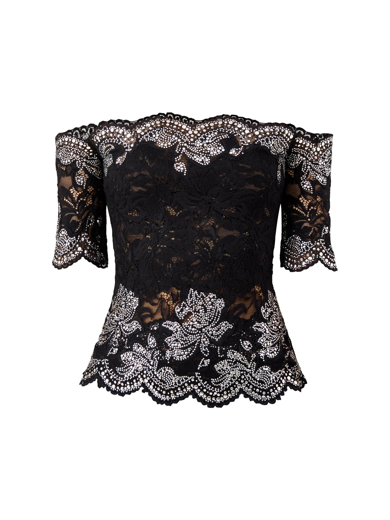 Off Shoulder Dropped Lace Top