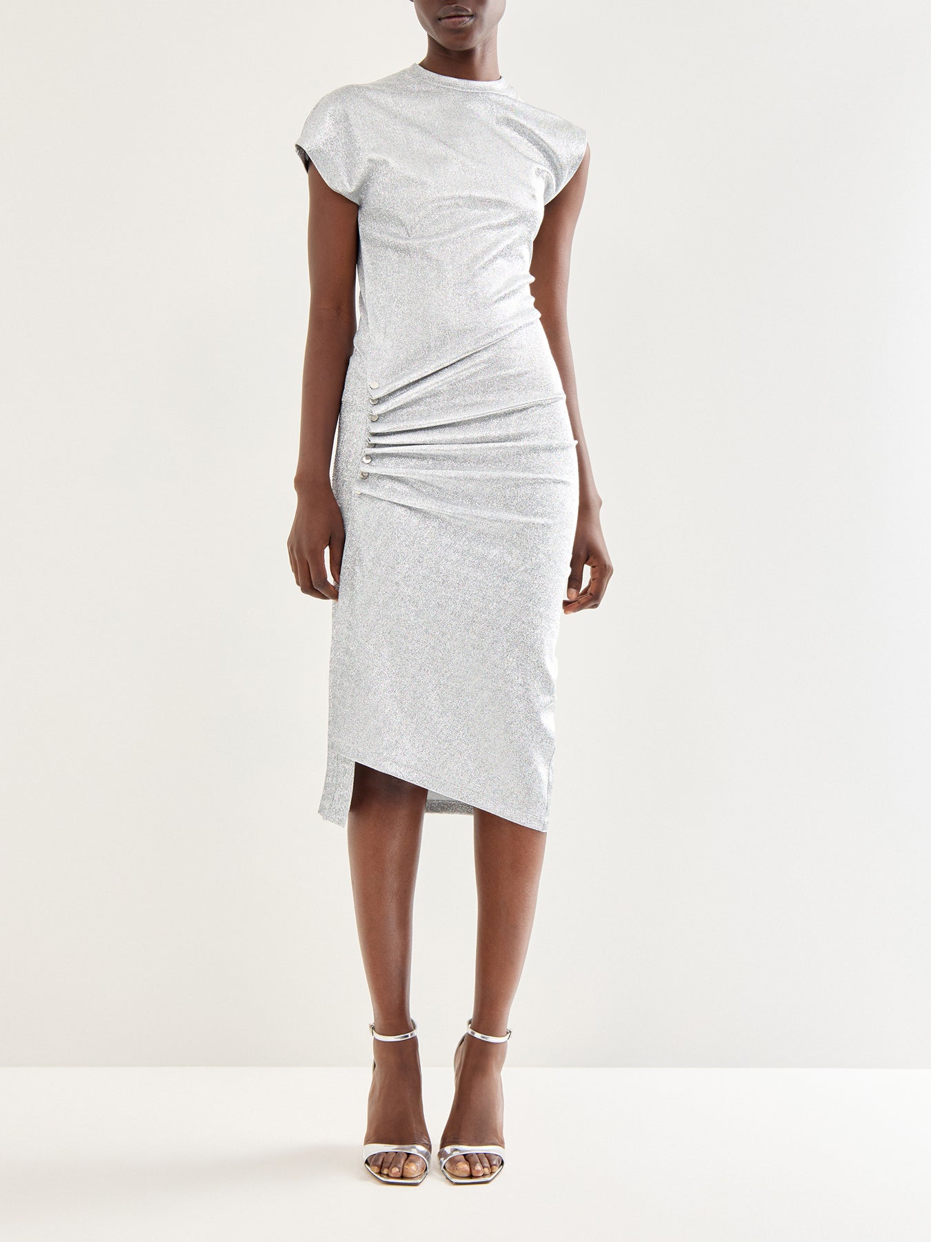 Robe Side Button Short Sleeve Grey