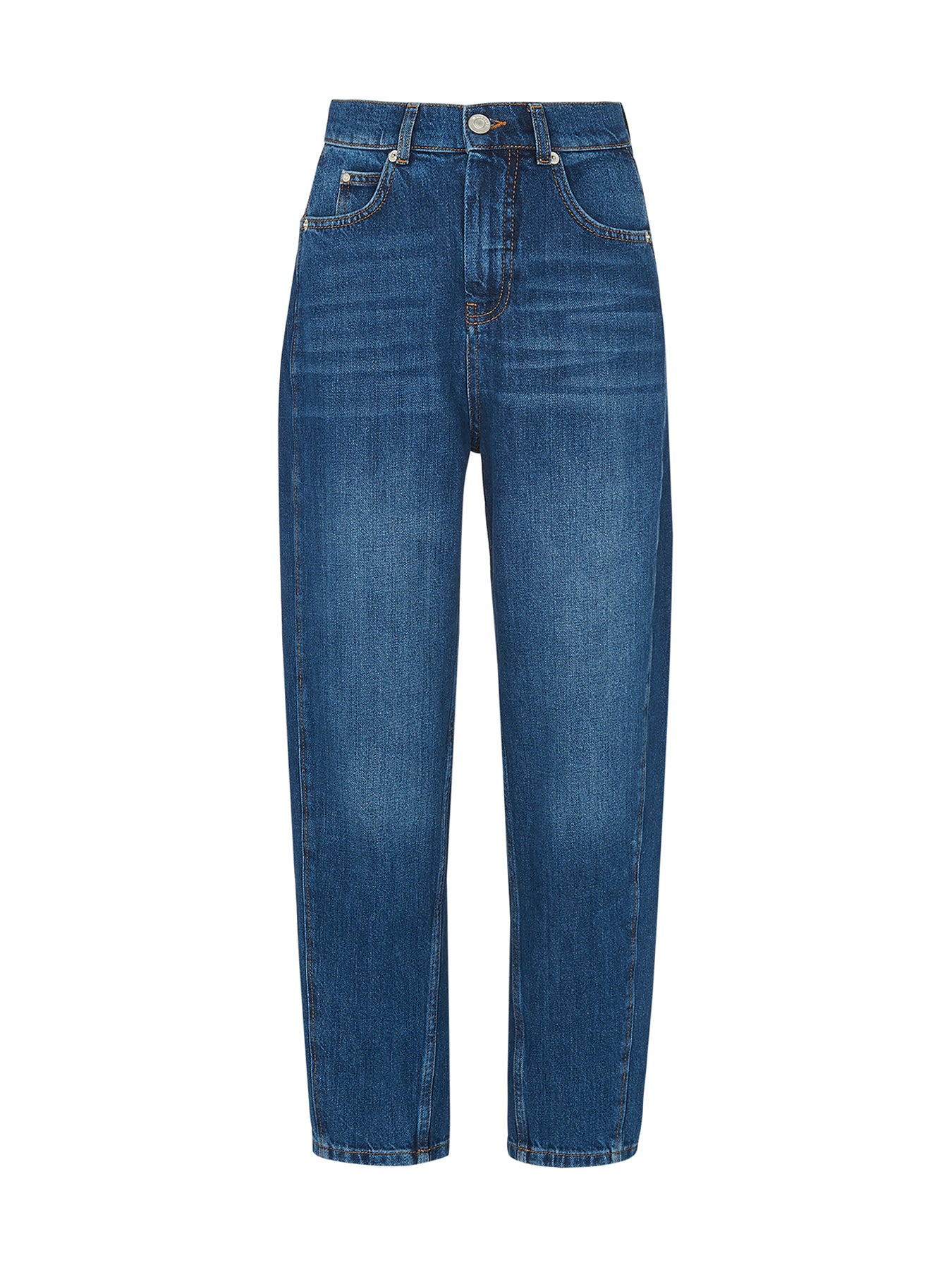 Denim High Waist Barrel Leg Jean