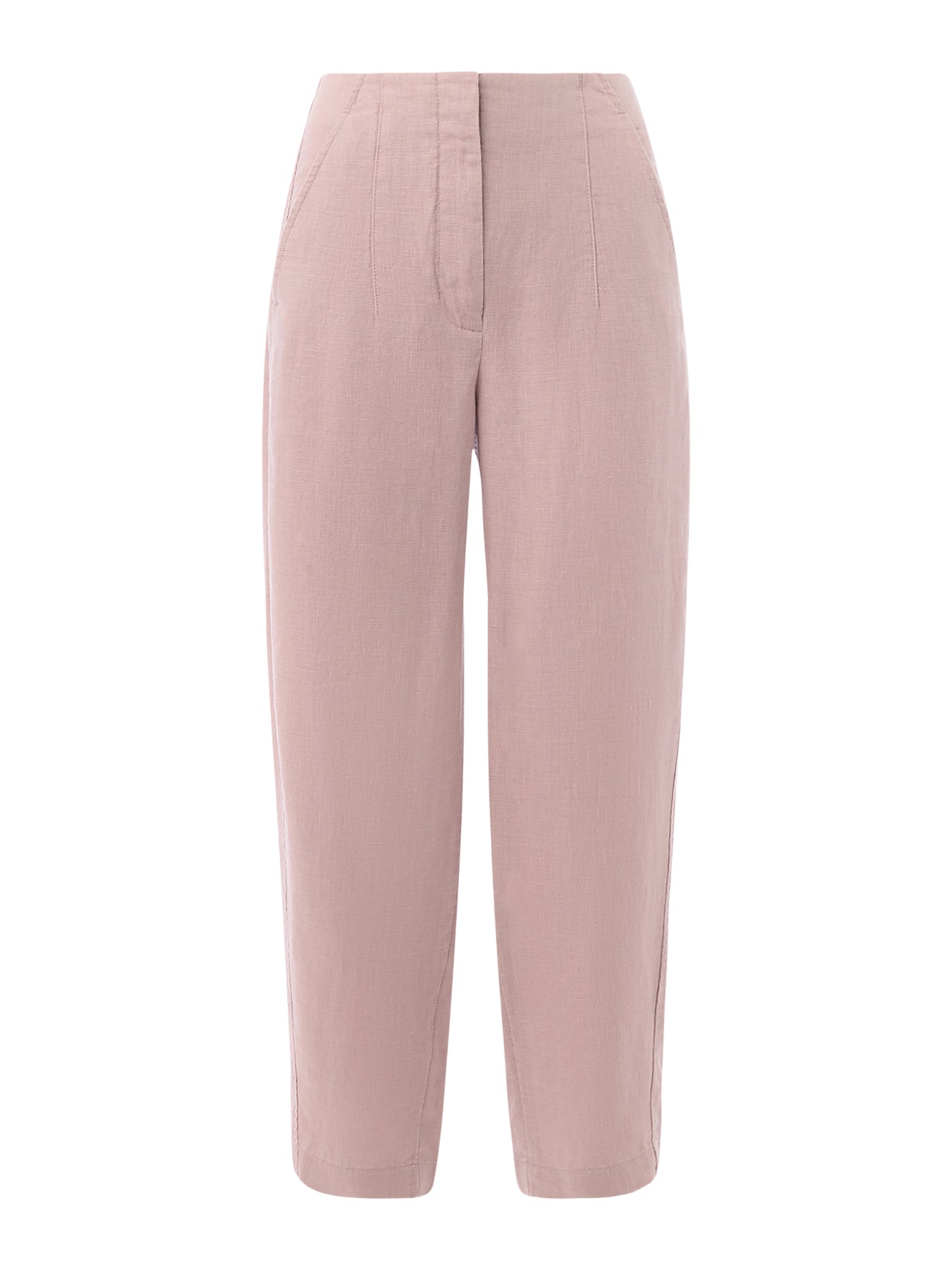 Dusty Pink Linen Barrel Leg Trouser