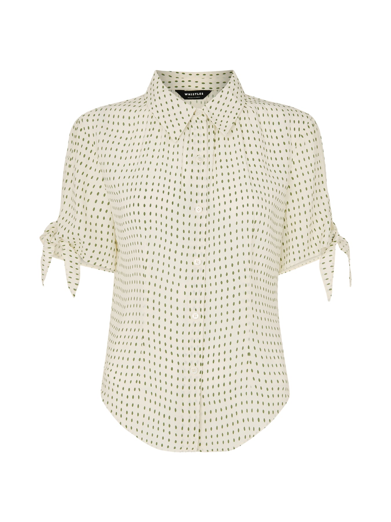 Khaki/Multi Oval Spot Tie Sleeve Shirt