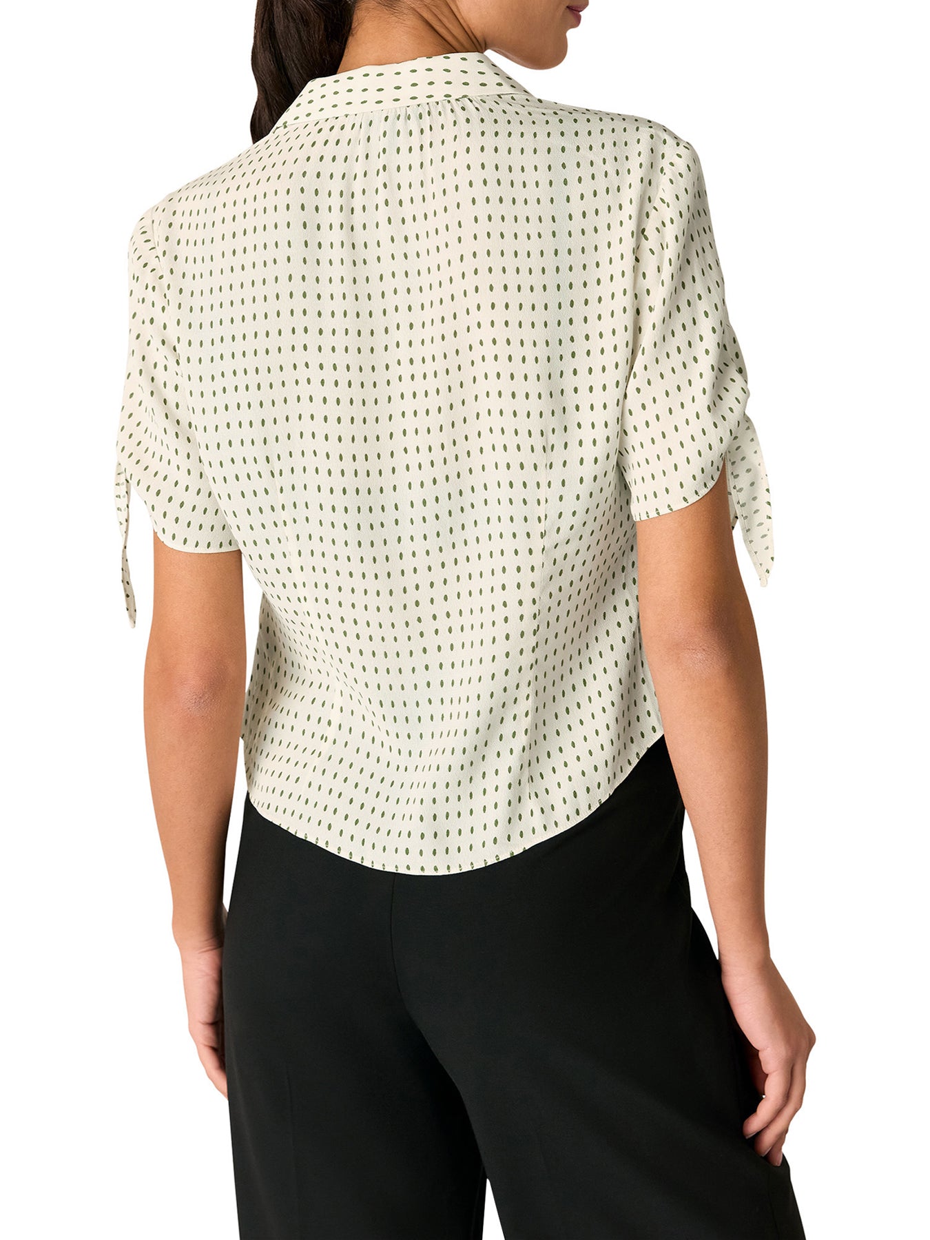 Khaki/Multi Oval Spot Tie Sleeve Shirt
