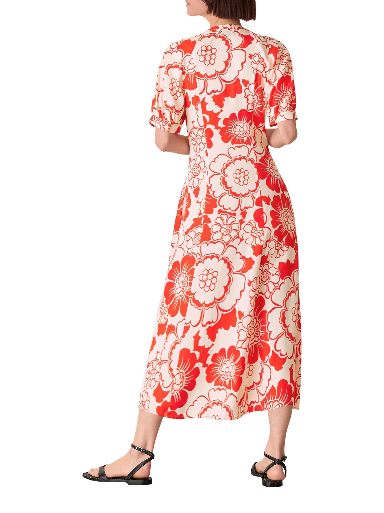 Red/Multi Bloom Floral Midi Dress