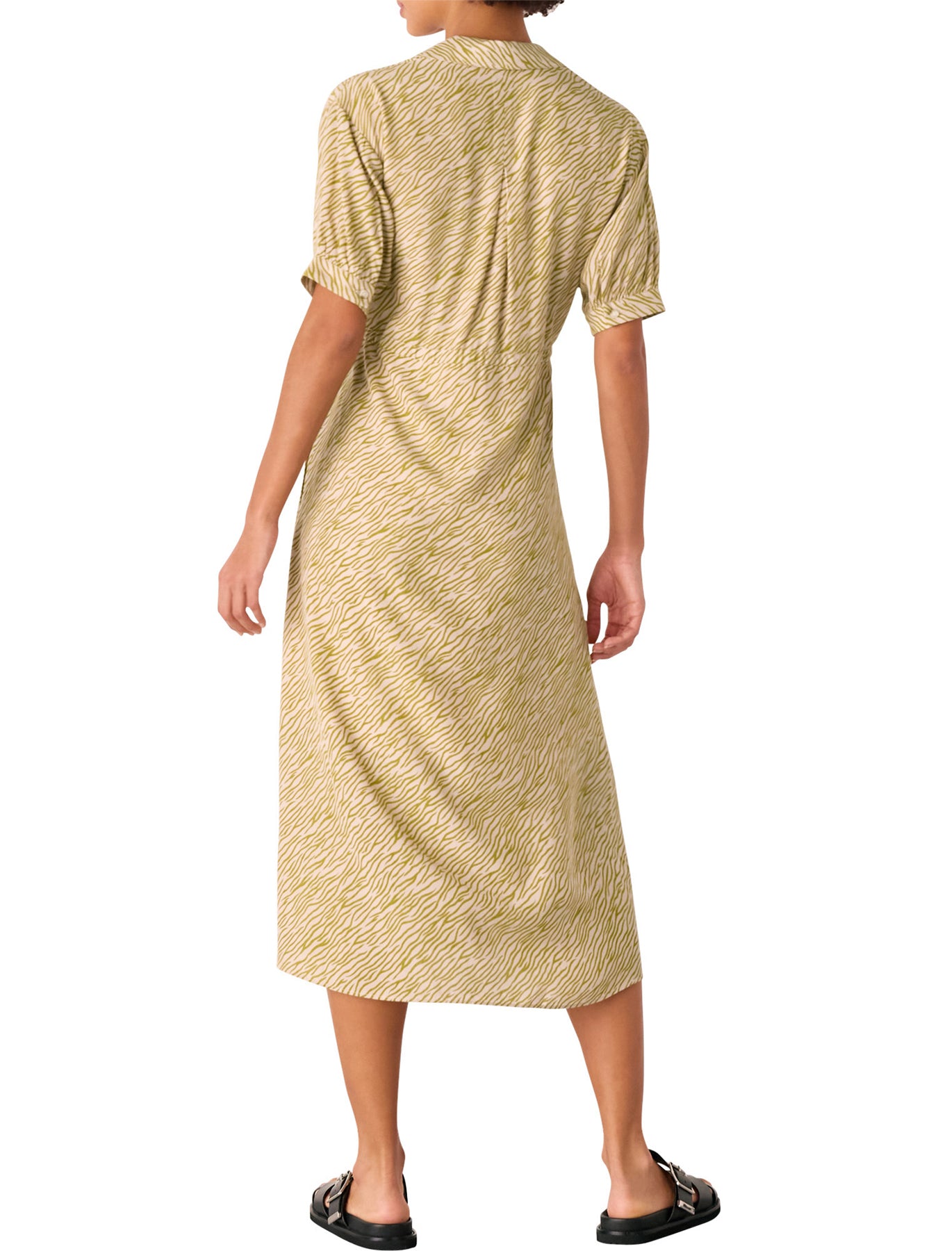 Green/Multi Tiger Flame Midi Dress
