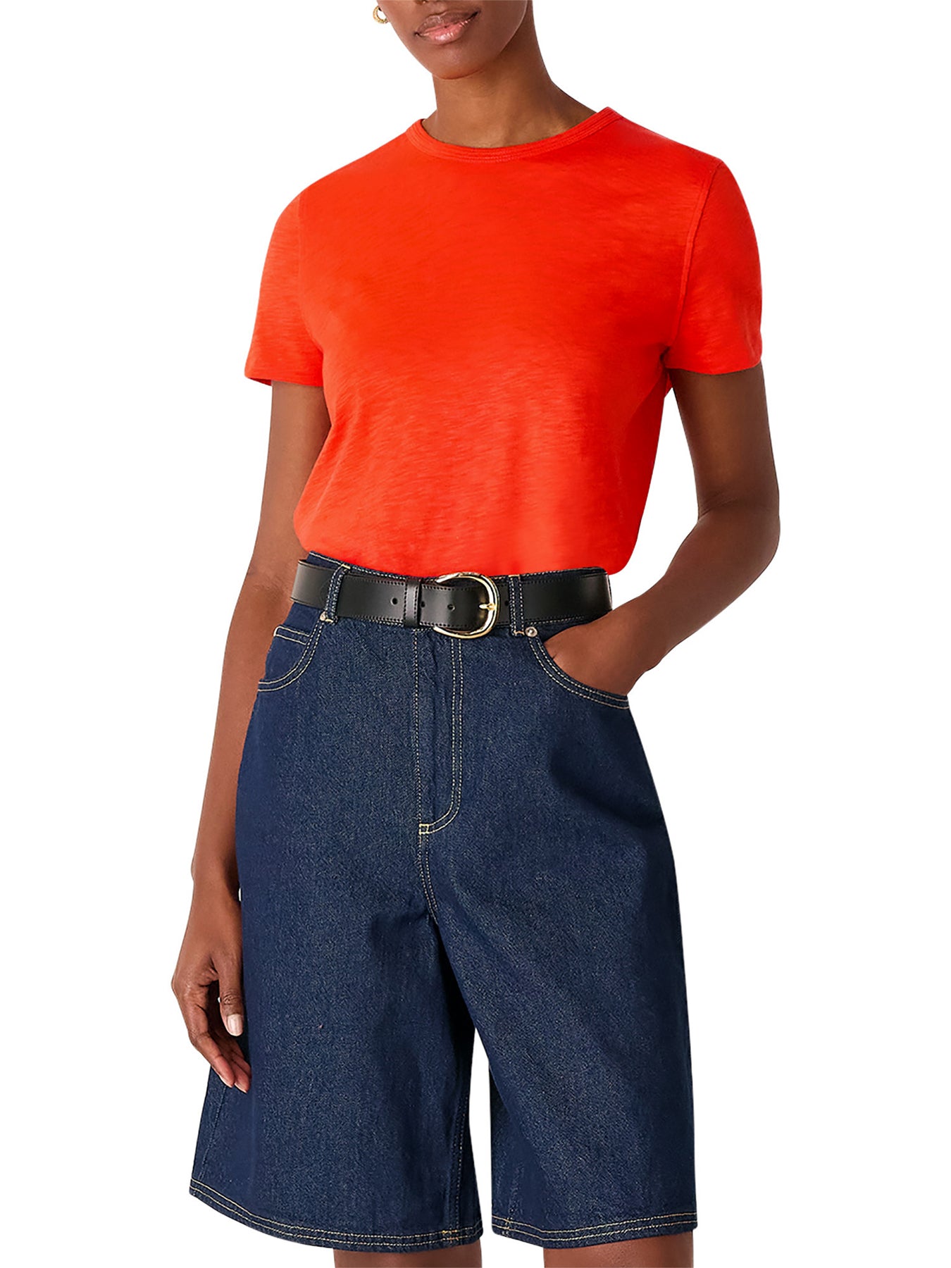Red Posie Double Trim Tee