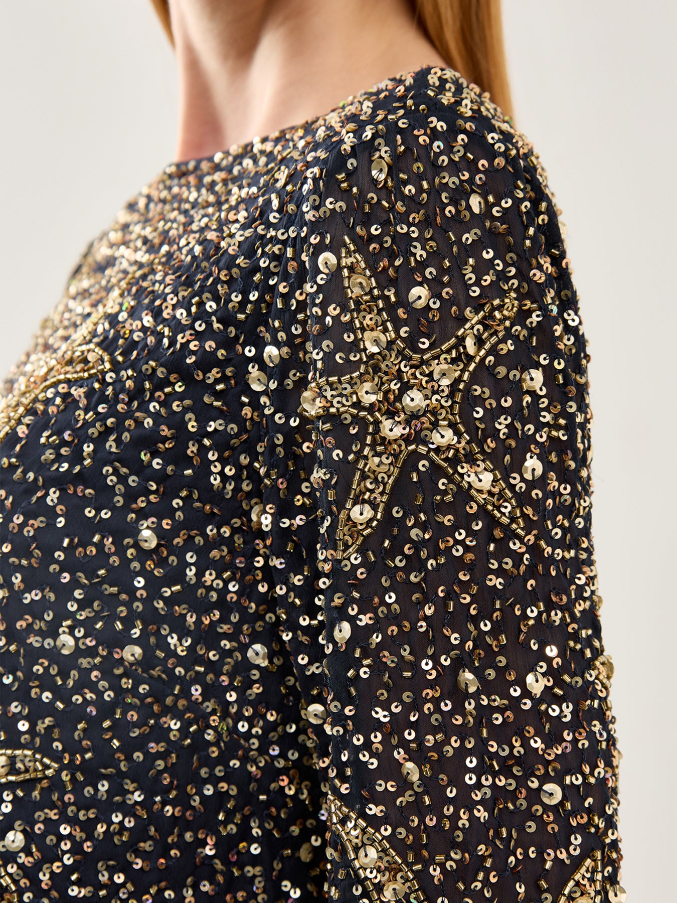 Ilse Dress Starfish Embellishment Navy