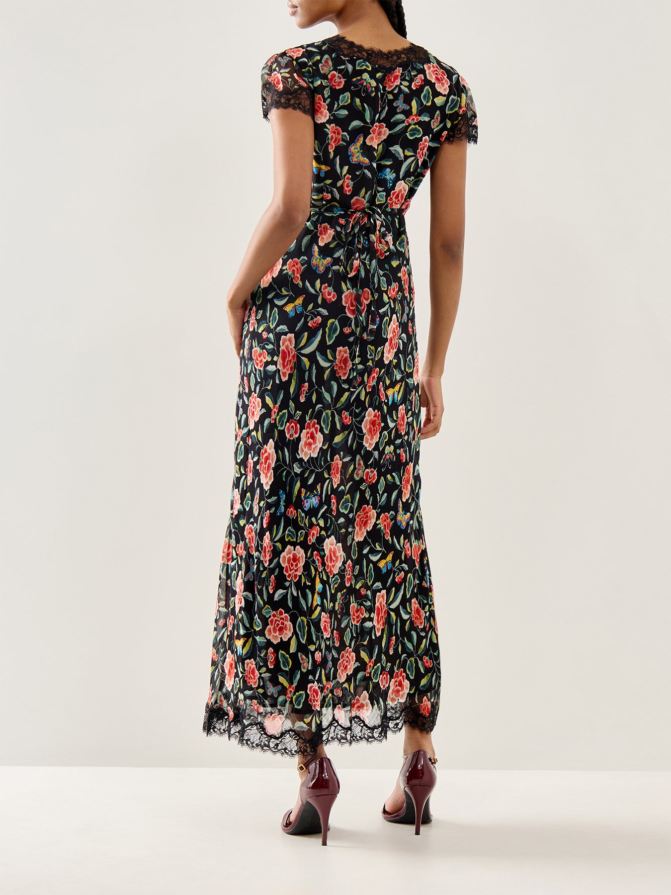 Clarice Midi Dress Butterfly Floral Print