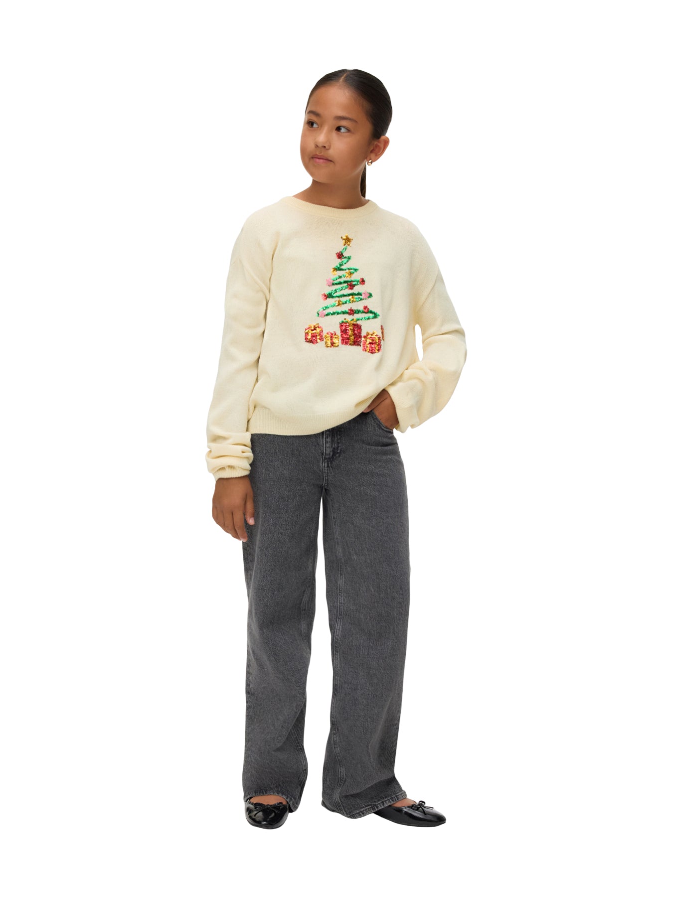 Glitter Knit Christmas Jumper Birch