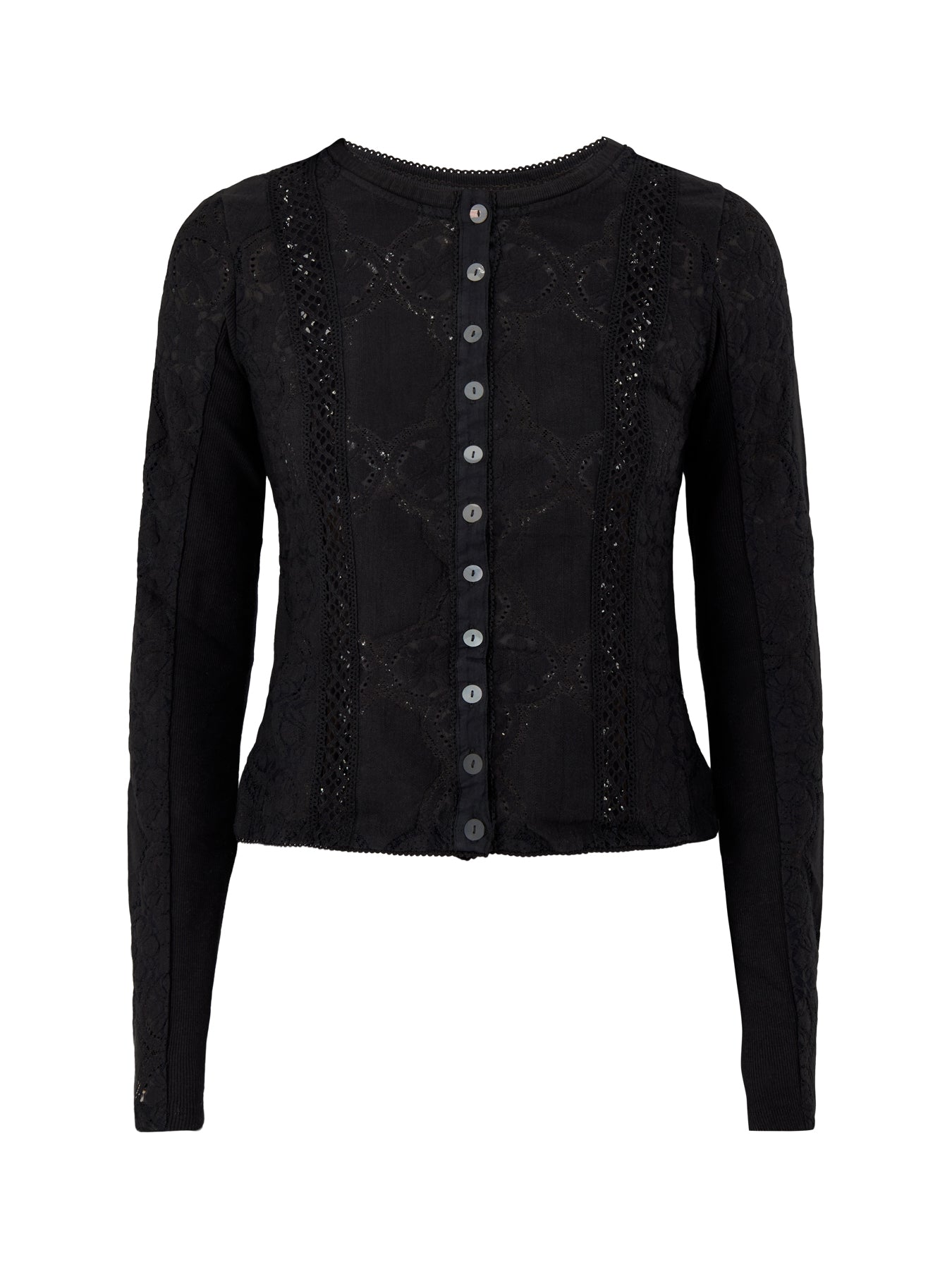 Jae Ribbed Long Sleeve Top Black