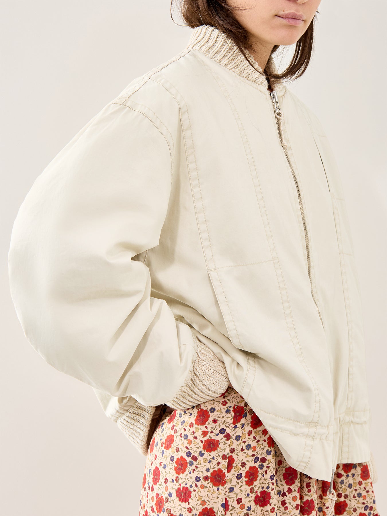 Jax Washed Bomber Jacket Almond