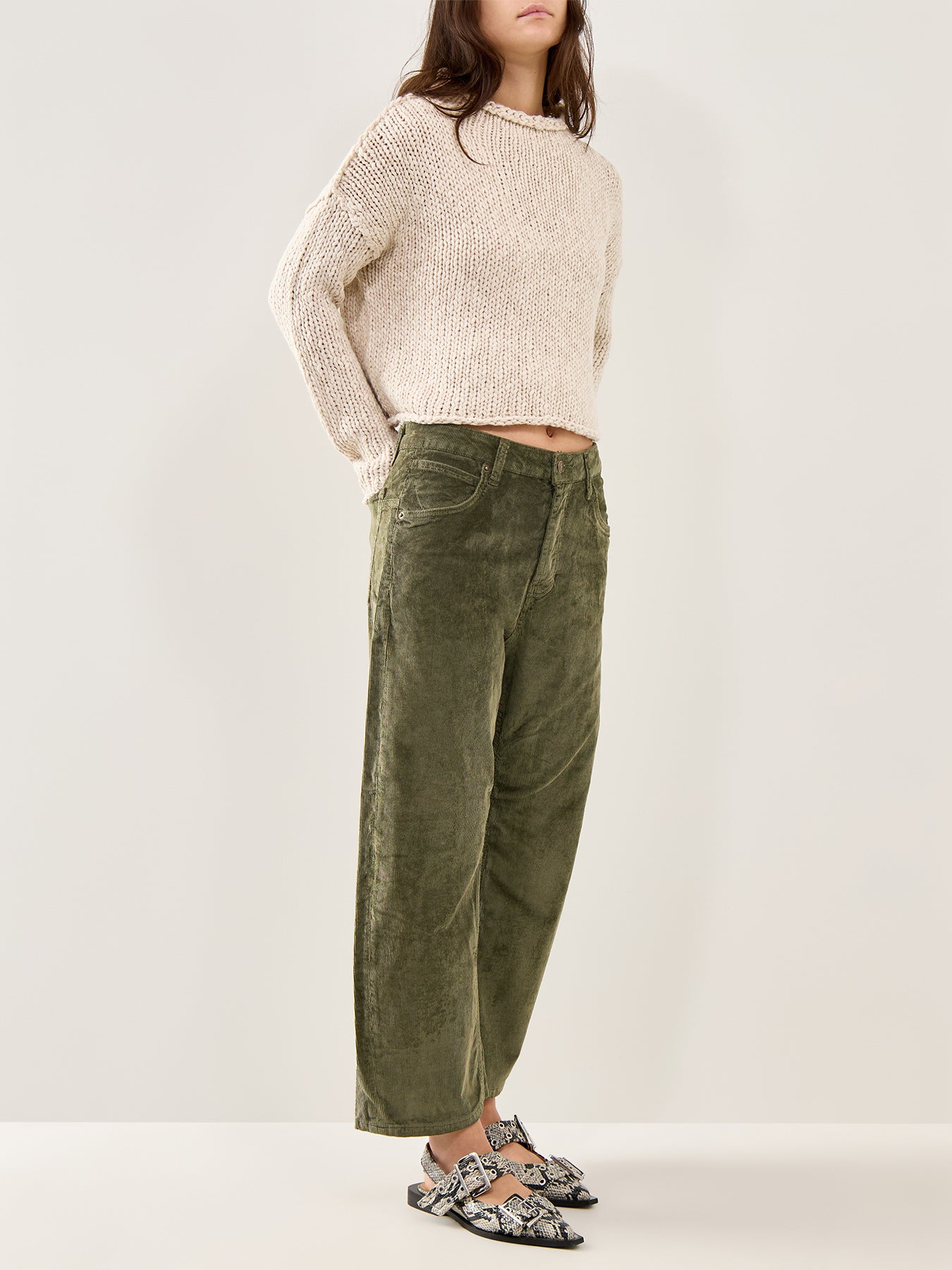 Deep Trance Cord Trousers Green
