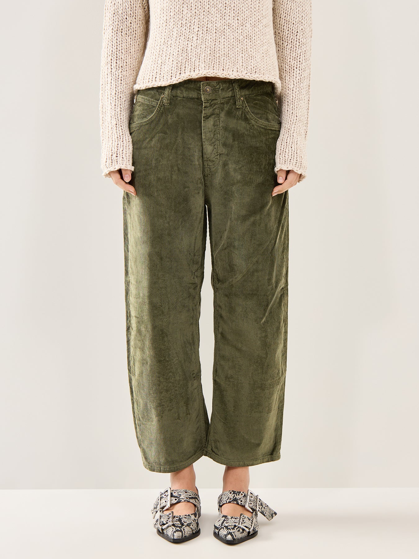 Deep Trance Cord Trousers Green