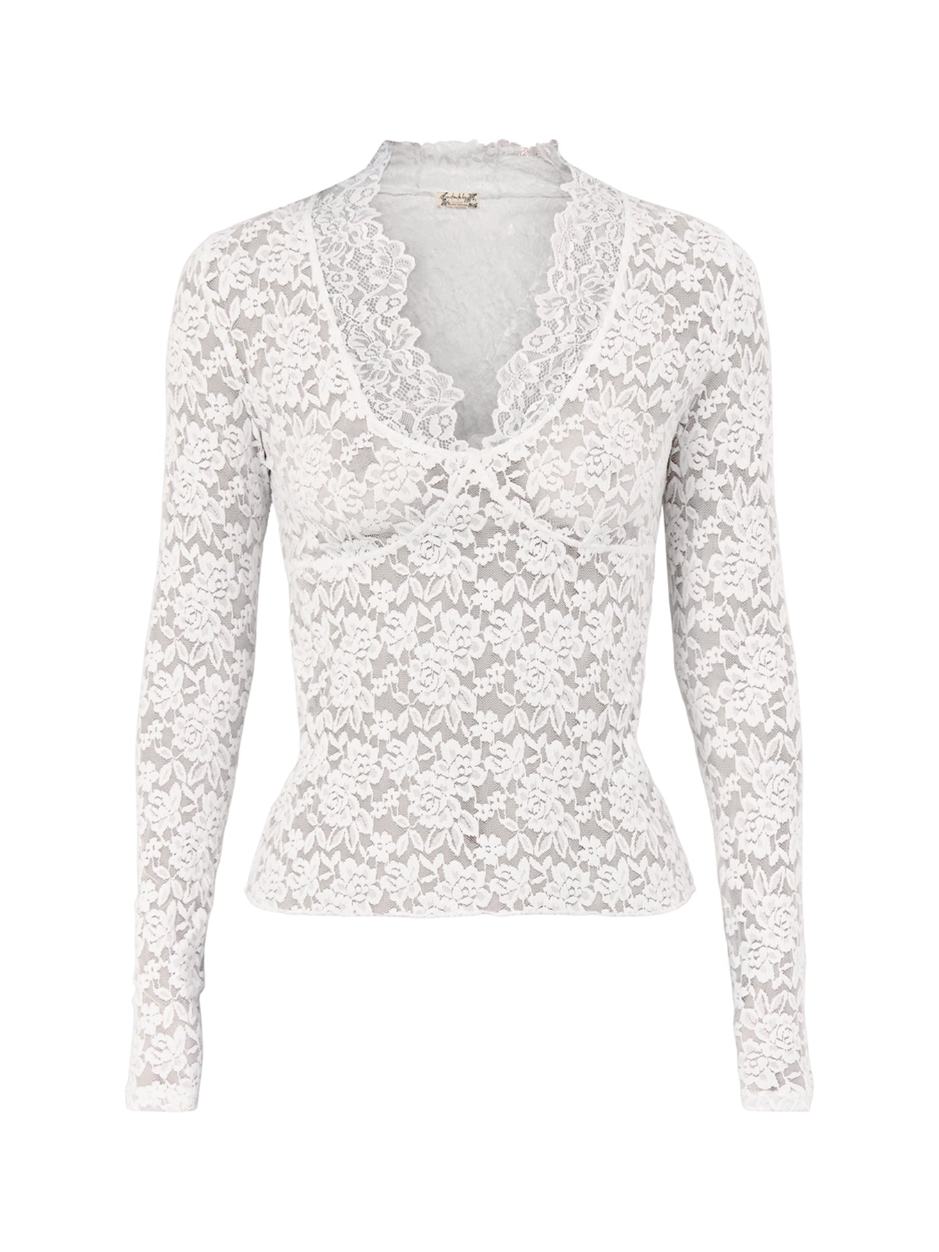 All Day Lace Long Sleeve Top Ivory