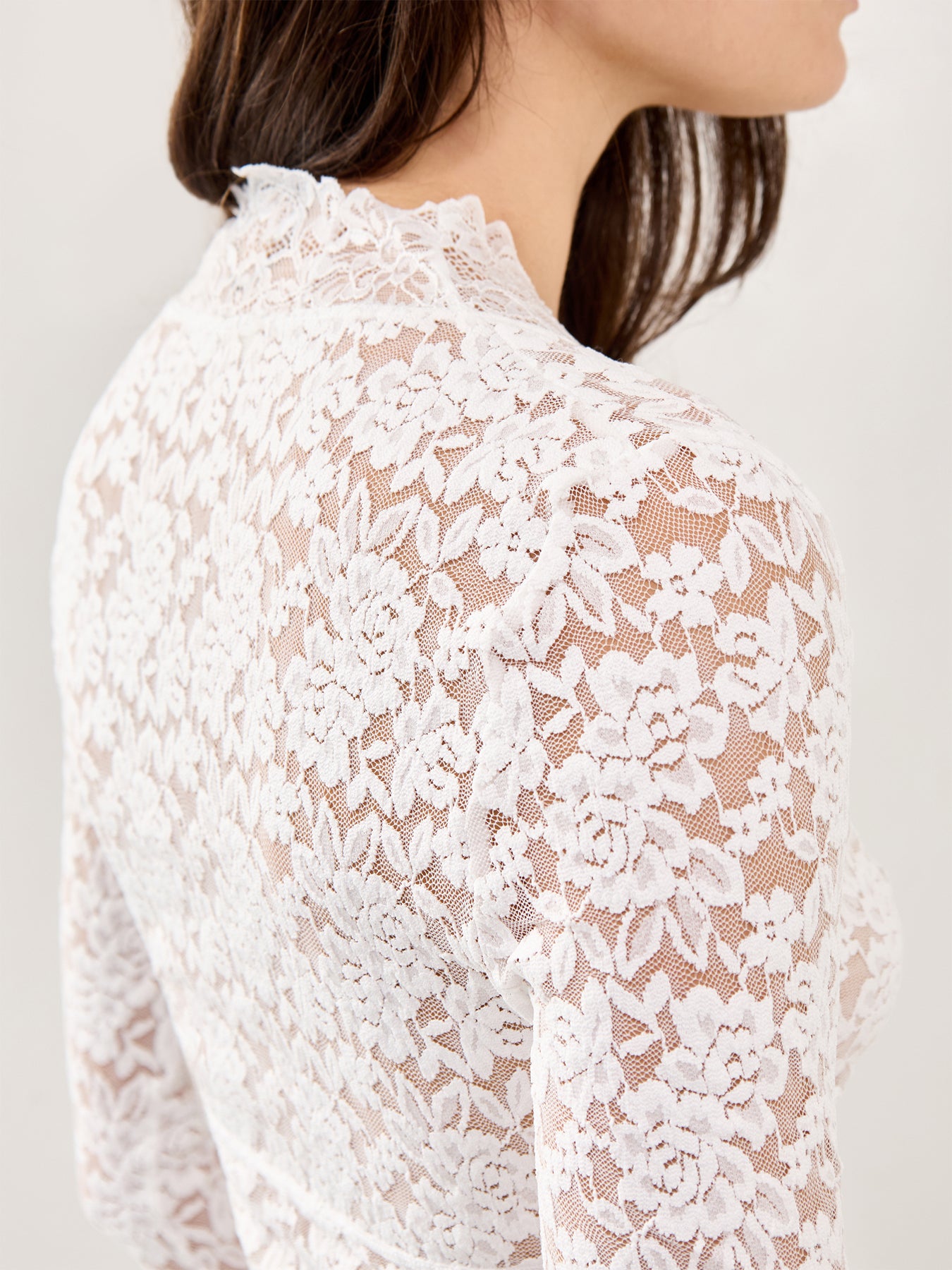 All Day Lace Long Sleeve Top Ivory