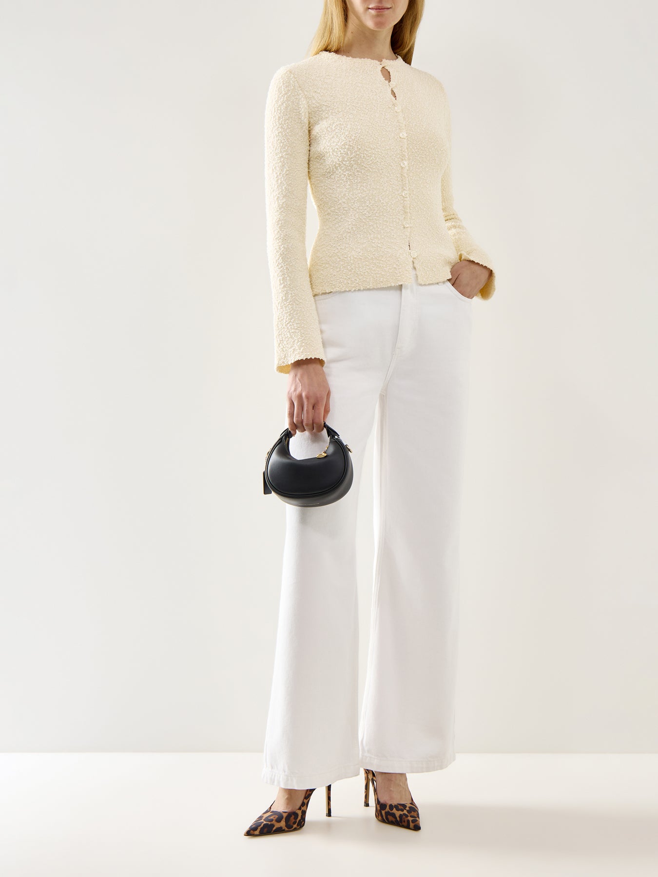 Dayo Bouclé Knit Button Down Top