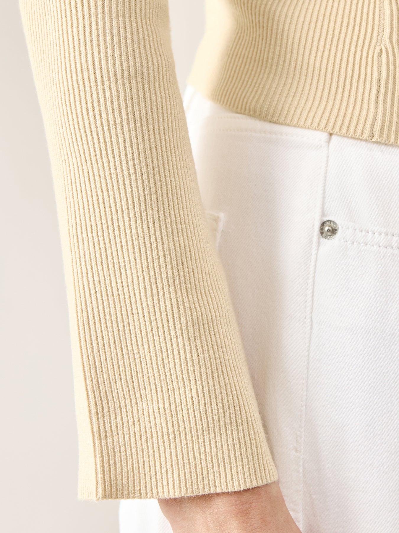 Jayla Long Sleeve Knit Top Beige