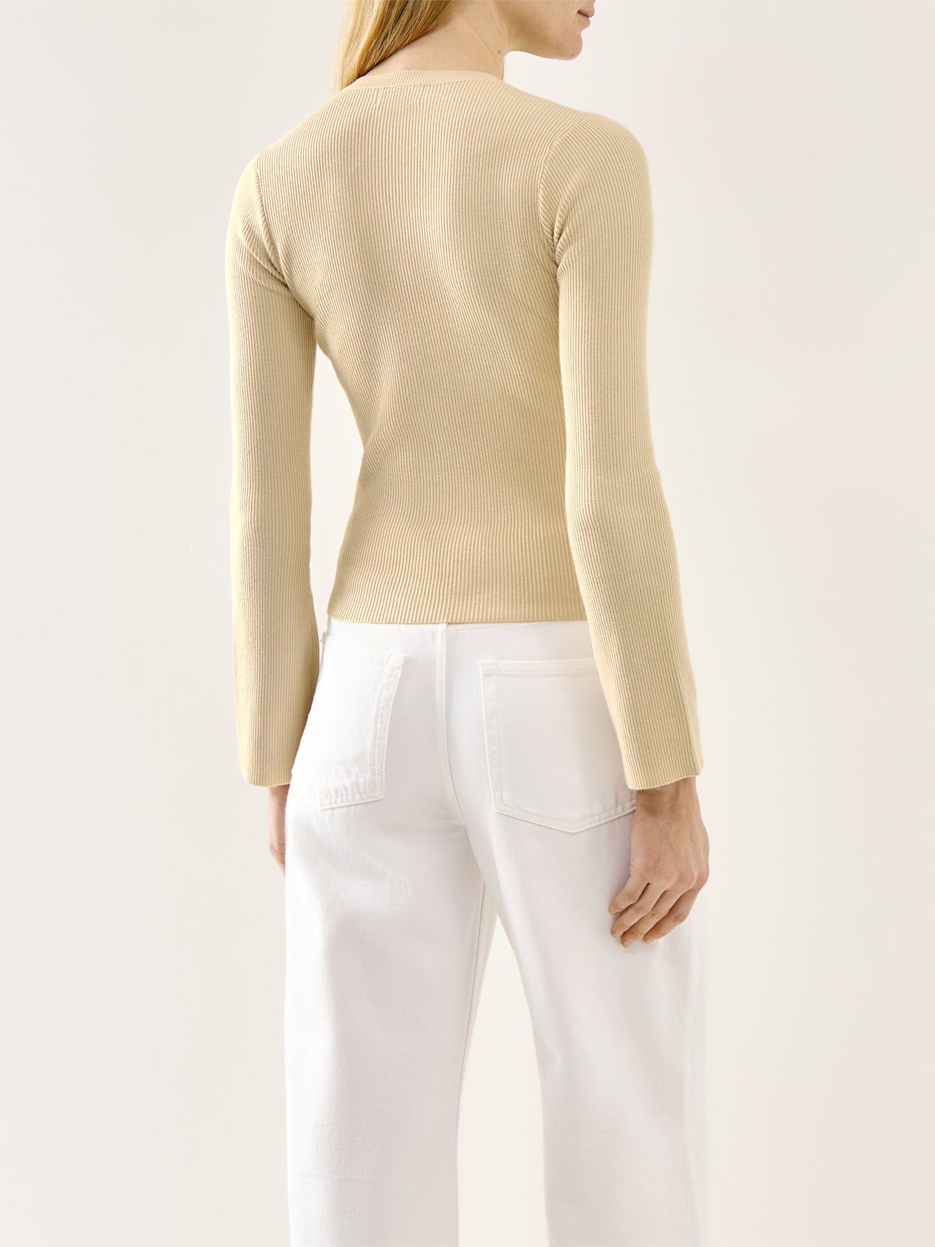 Jayla Long Sleeve Knit Top Beige