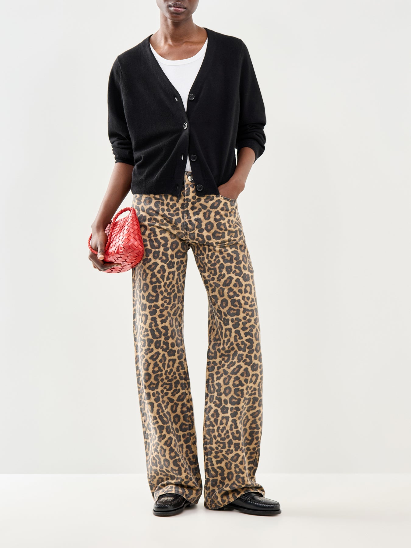 Cropped Boxy Cardigan Black