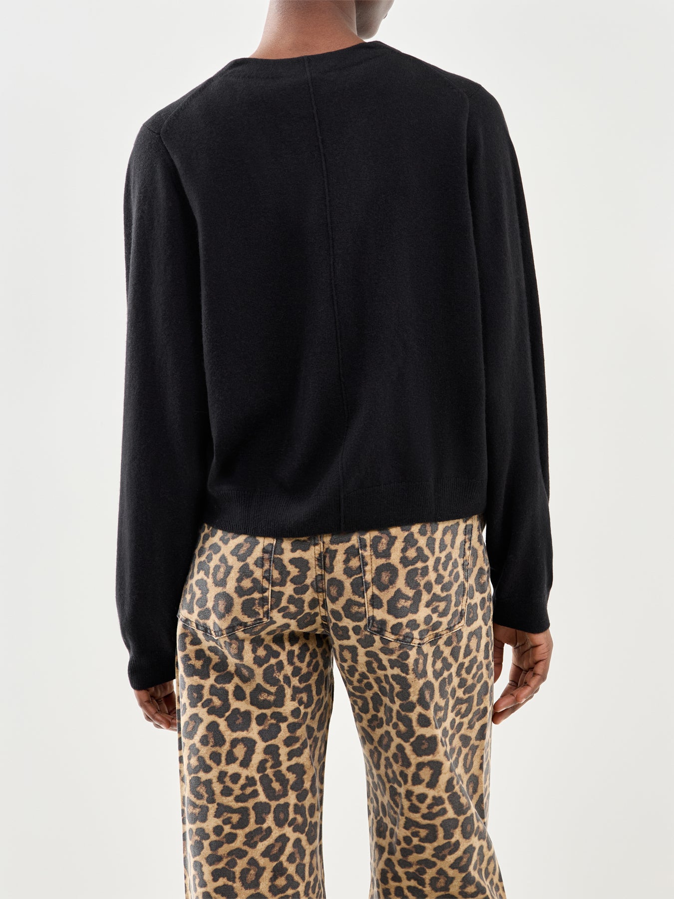Cropped Boxy Cardigan Black