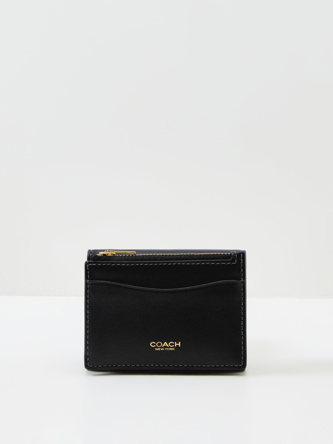 Refined Calf Leather Essential Card Holder - Black