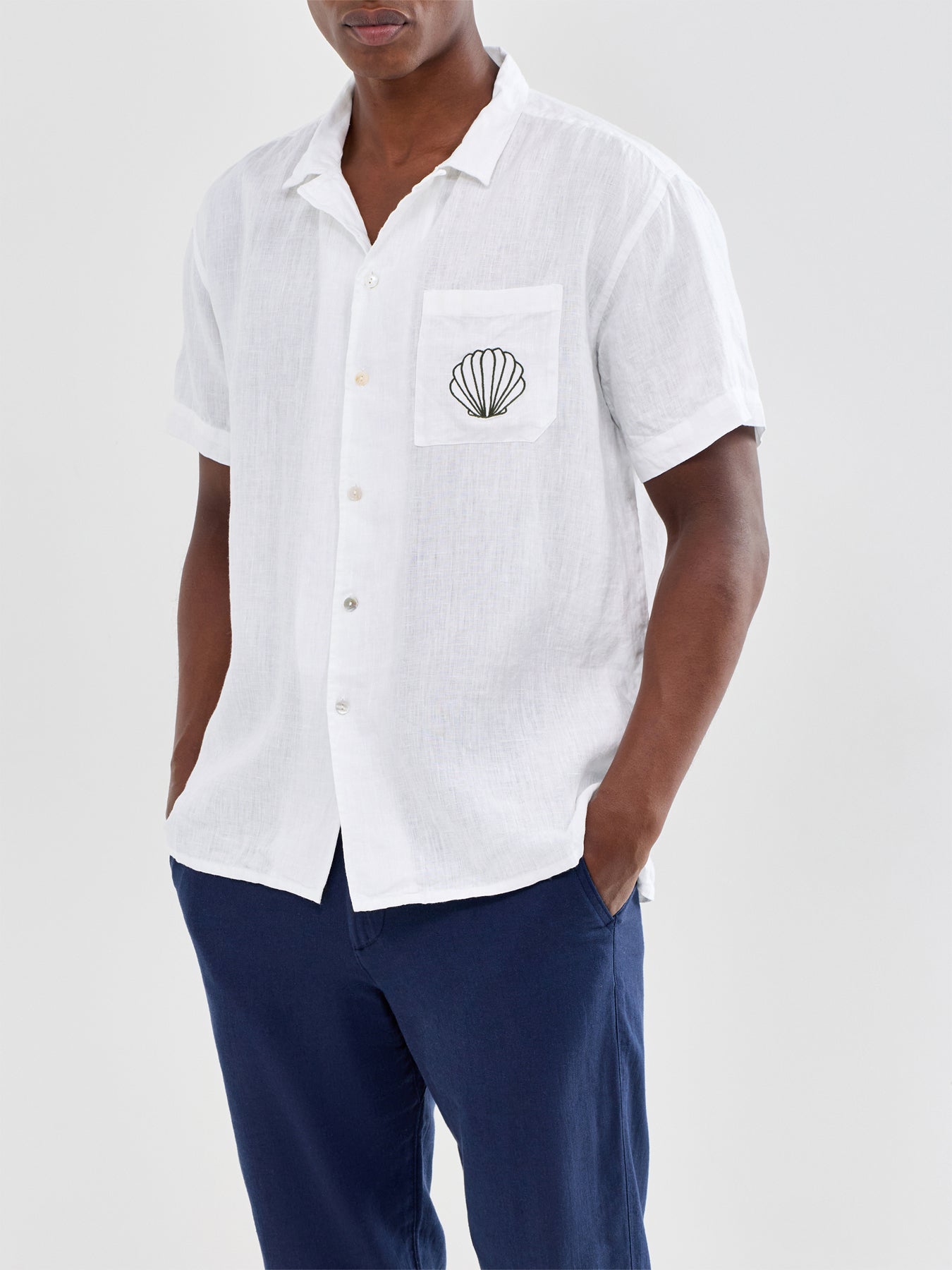 Linen Short Sleeve Shirt White