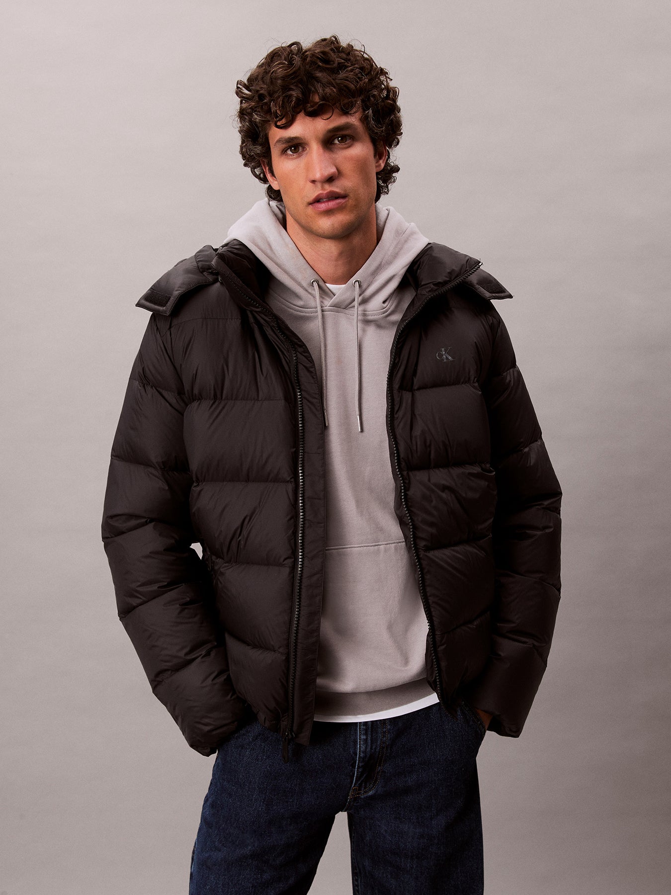 Hooded Down Puffer Jacket Black