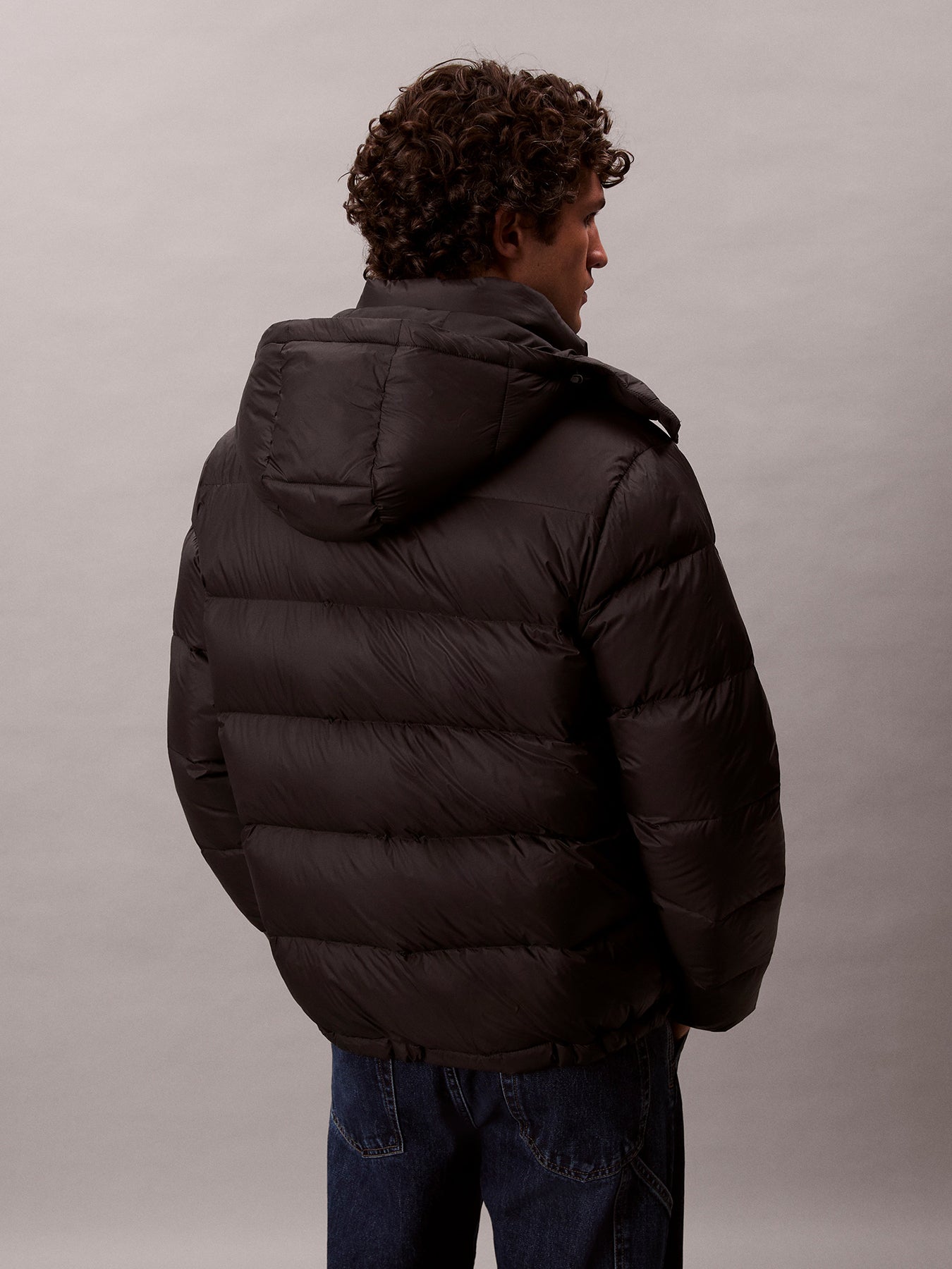 Hooded Down Puffer Jacket Black