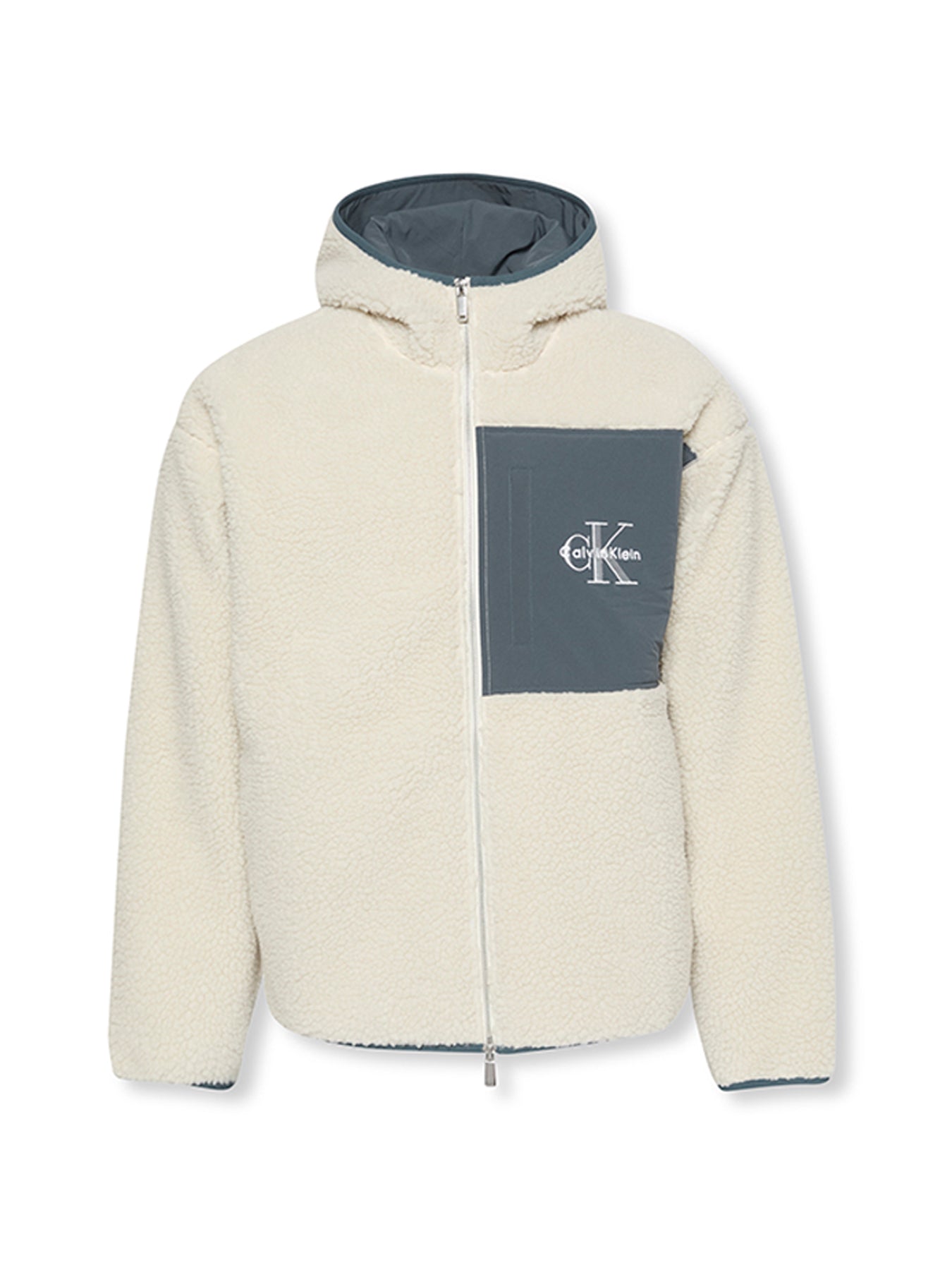 Sherpa Zip Hoodie White