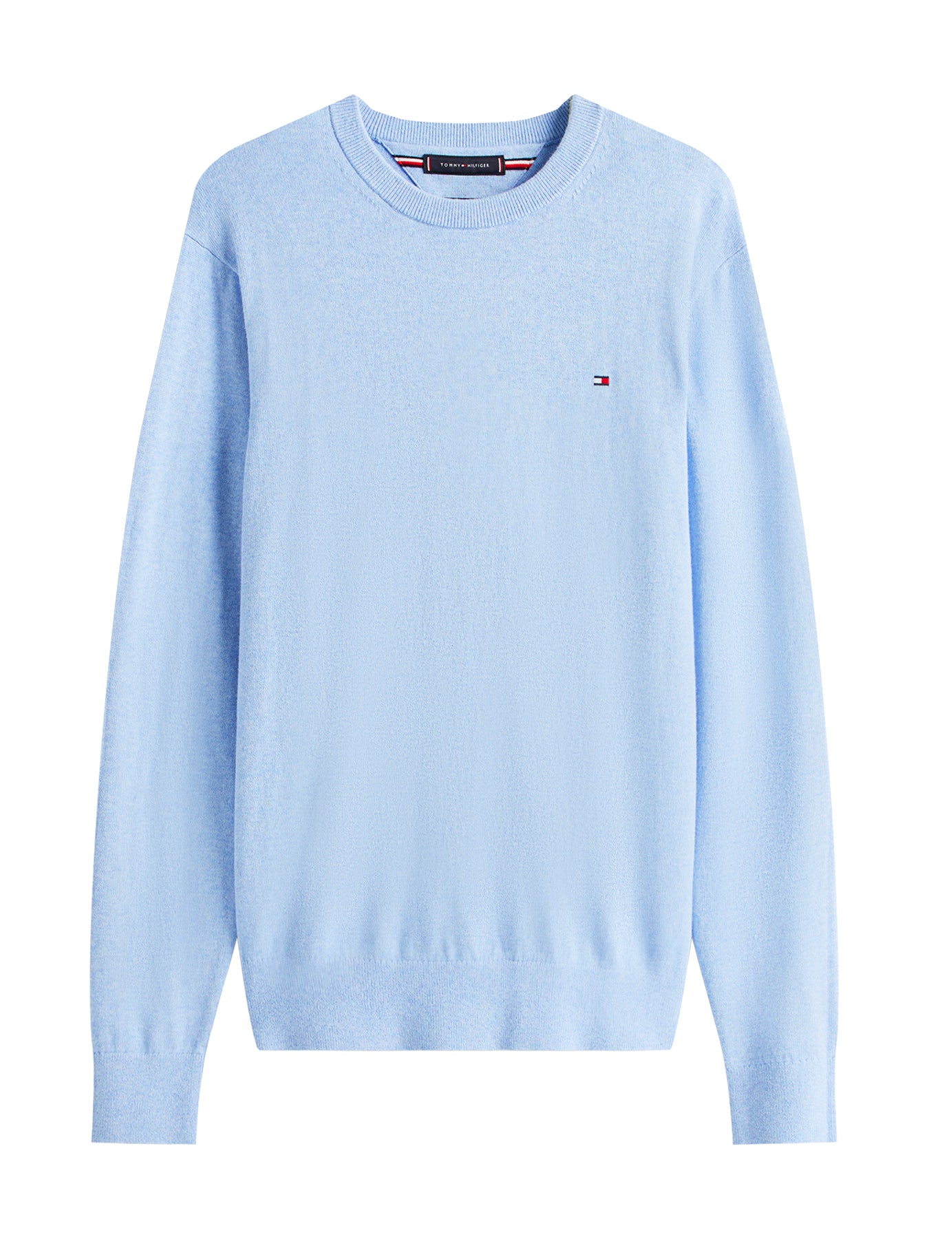Crew Neck Jumper With Cashmere Blue