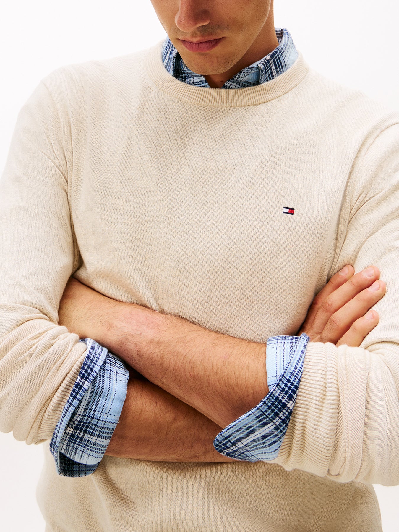 Crew Neck Jumper with Cashmere