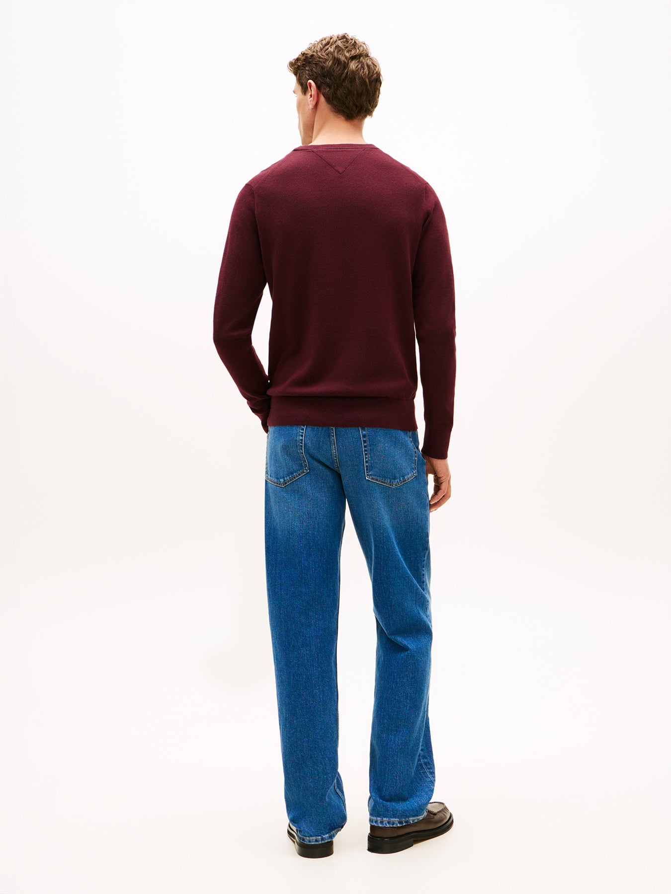 Crew Neck Jumper With Cashmere Red