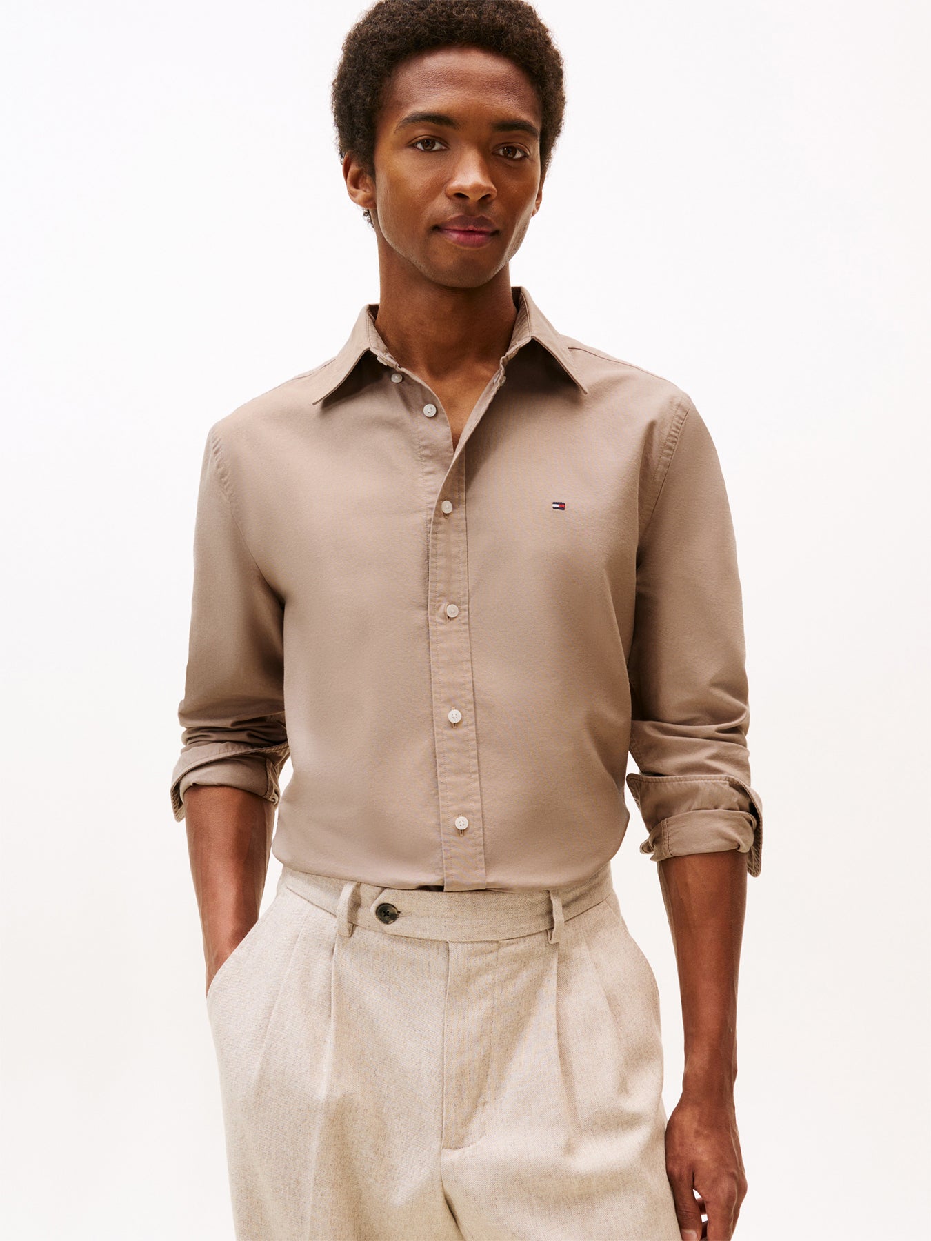 Regular Fit Flag Embroidery Oxford Shirt