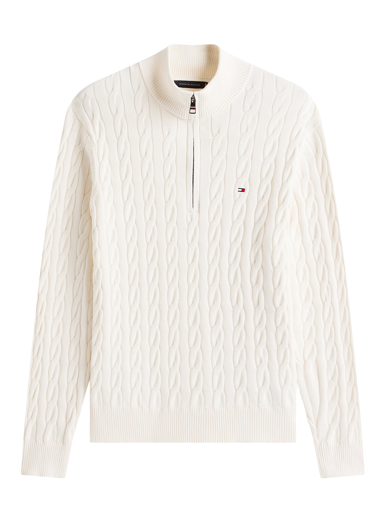Cable Knit Half-Zip Jumper Cream