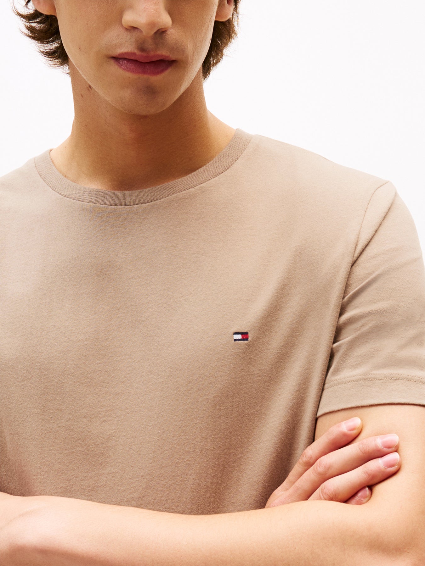 Flag Embroidery Crew Neck T-Shirt