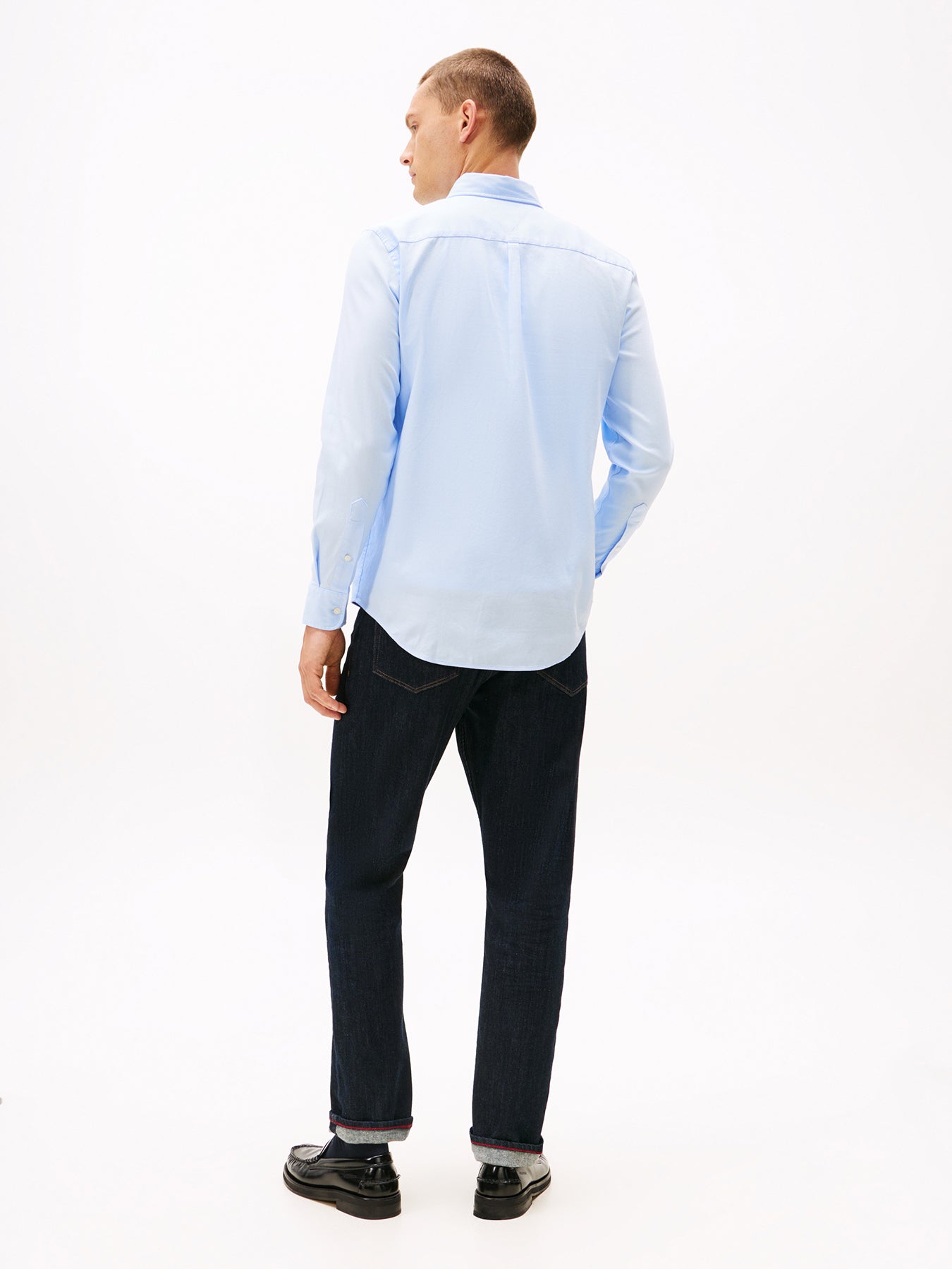 Slim Fit Yarn Dyed Dobby Shirt Blue