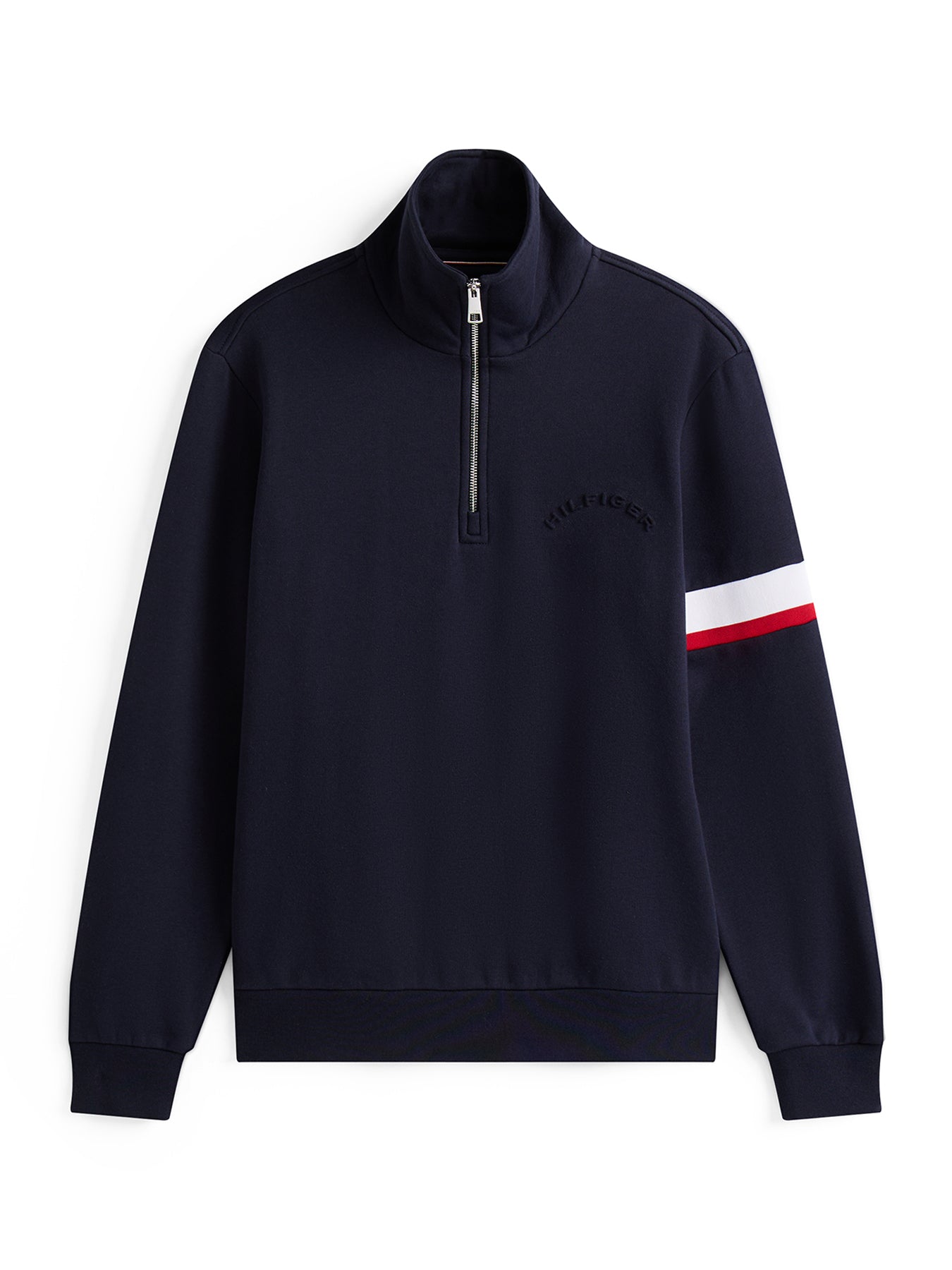 Quarter-Zip Embossed Logo Jumper Desert Sky