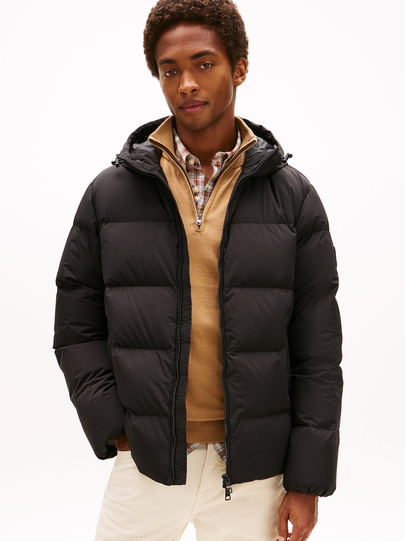 Down Hooded Puffer Jacket Black