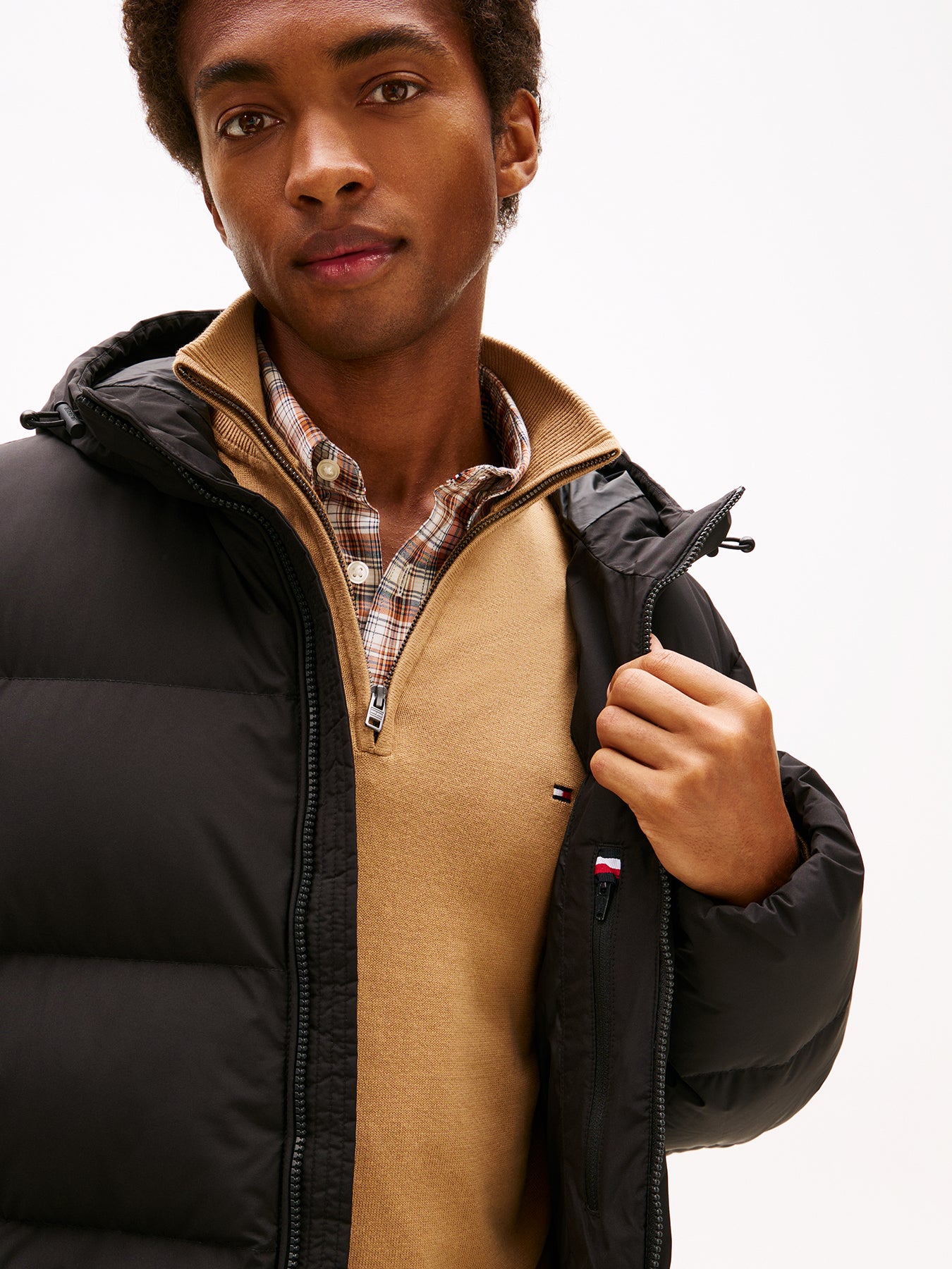 Down Hooded Puffer Jacket Black