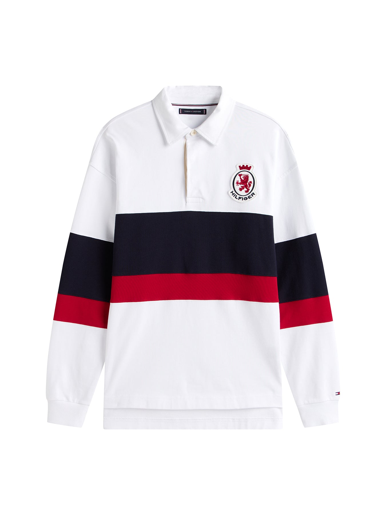 TH Crest Appliqué Relaxed Rugby Shirt White
