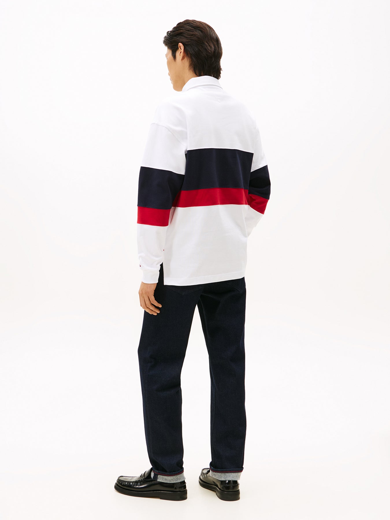 TH Crest Appliqué Relaxed Rugby Shirt White