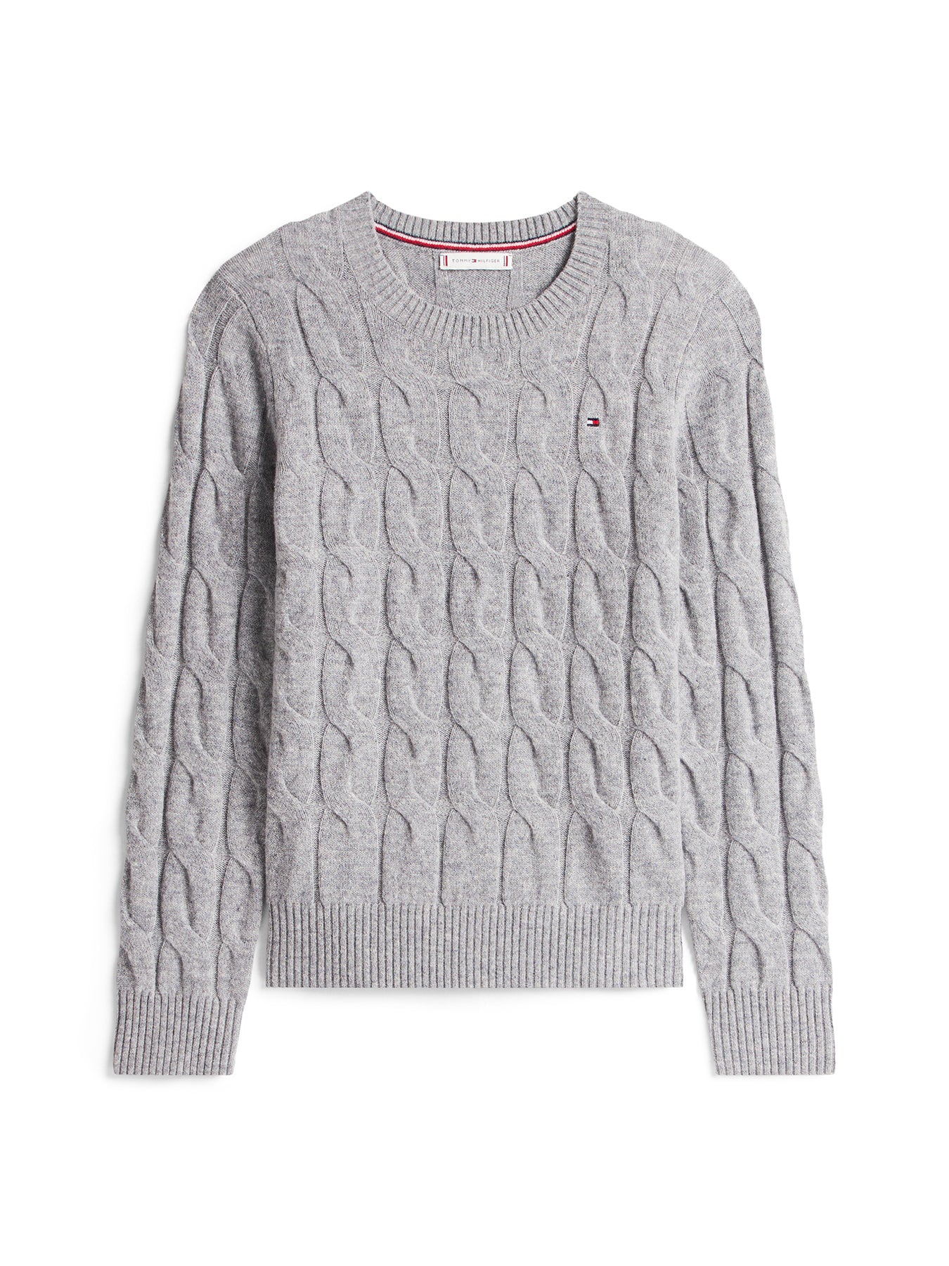 Cable Knit Soft Wool Jumper Grey