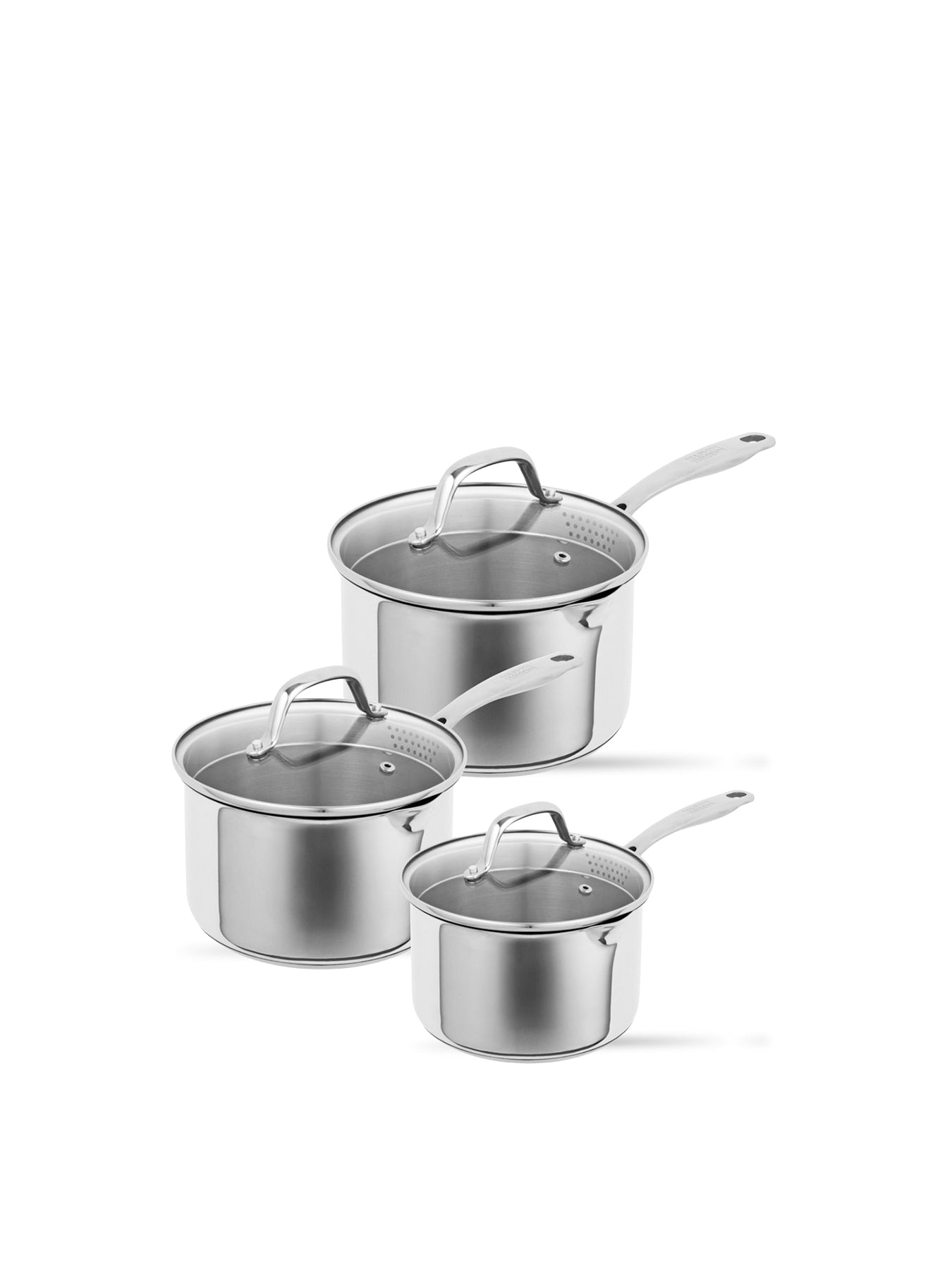 ALLROUND Plus 3pc Saucepan Set with Draining Lids Set of 3
