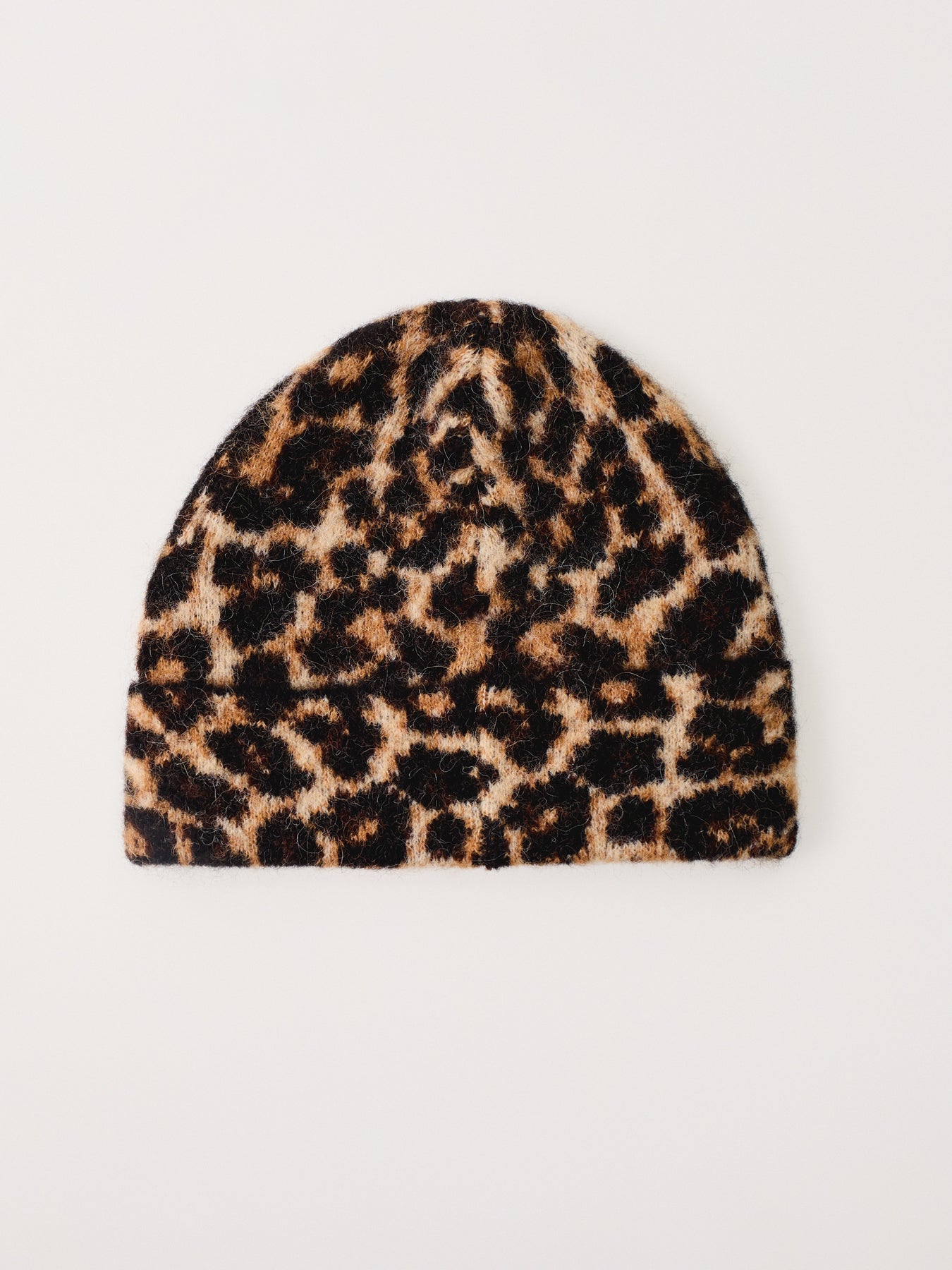 Elia Beanie - Black And Brown Leopard Leopard