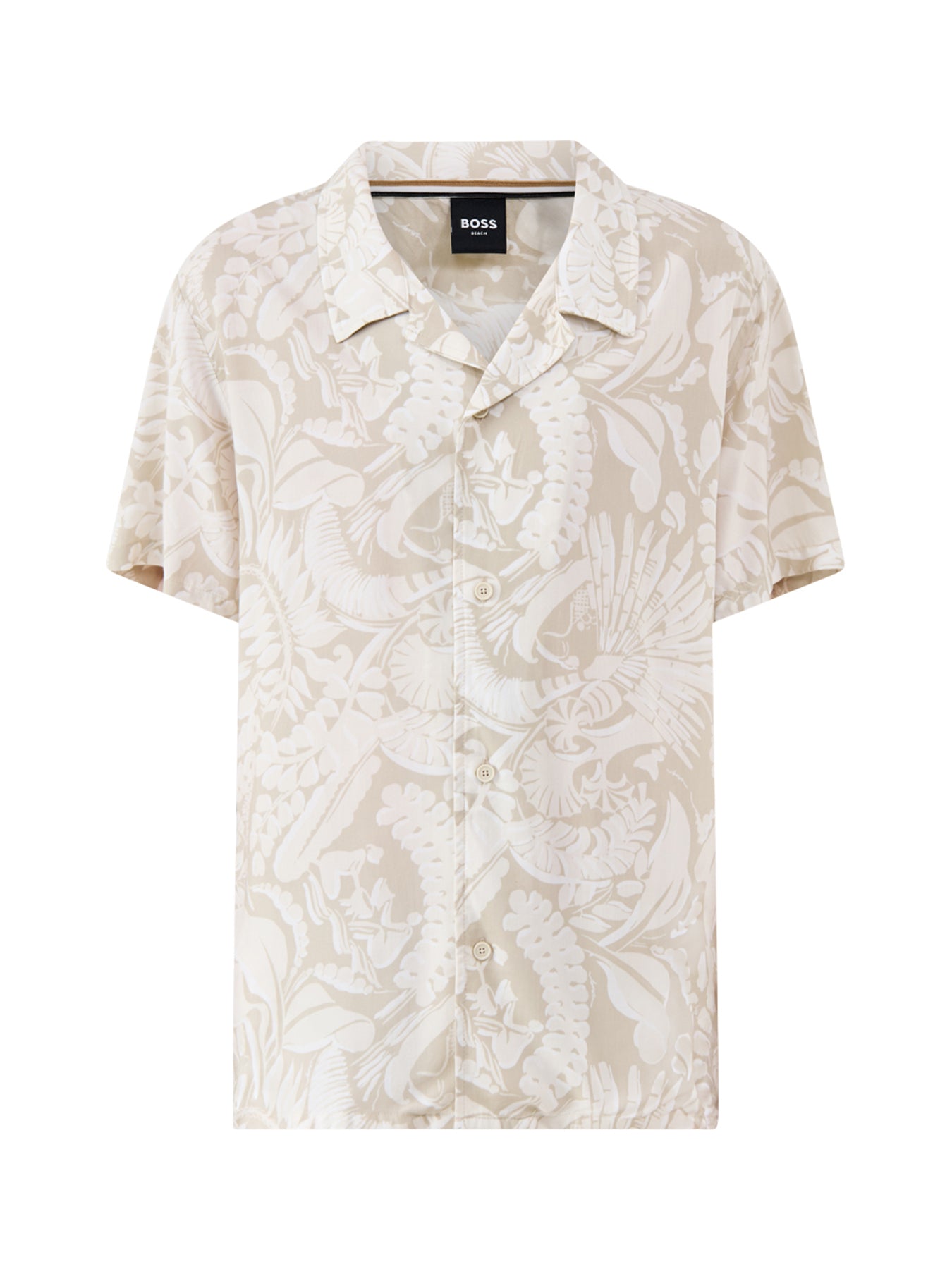 Beach Short Sleeve Shirt Beige