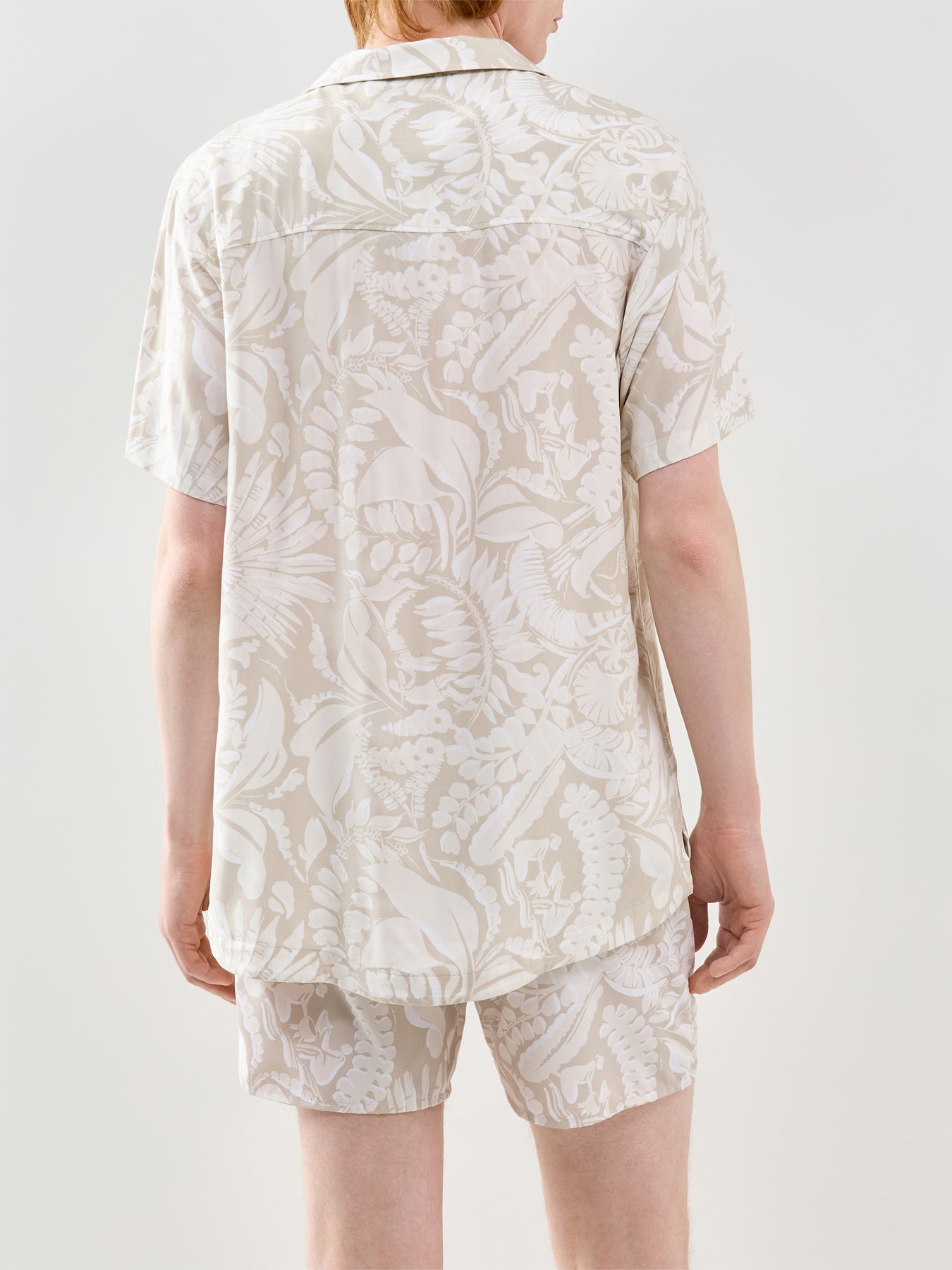 Beach Short Sleeve Shirt Beige