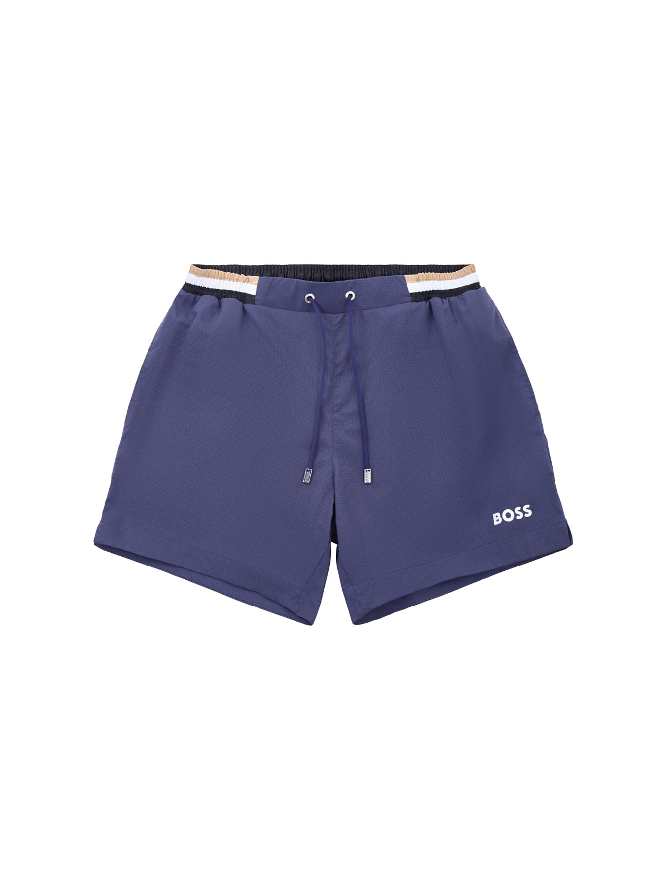 Isle Stripe Waistband Swim Shorts Navy