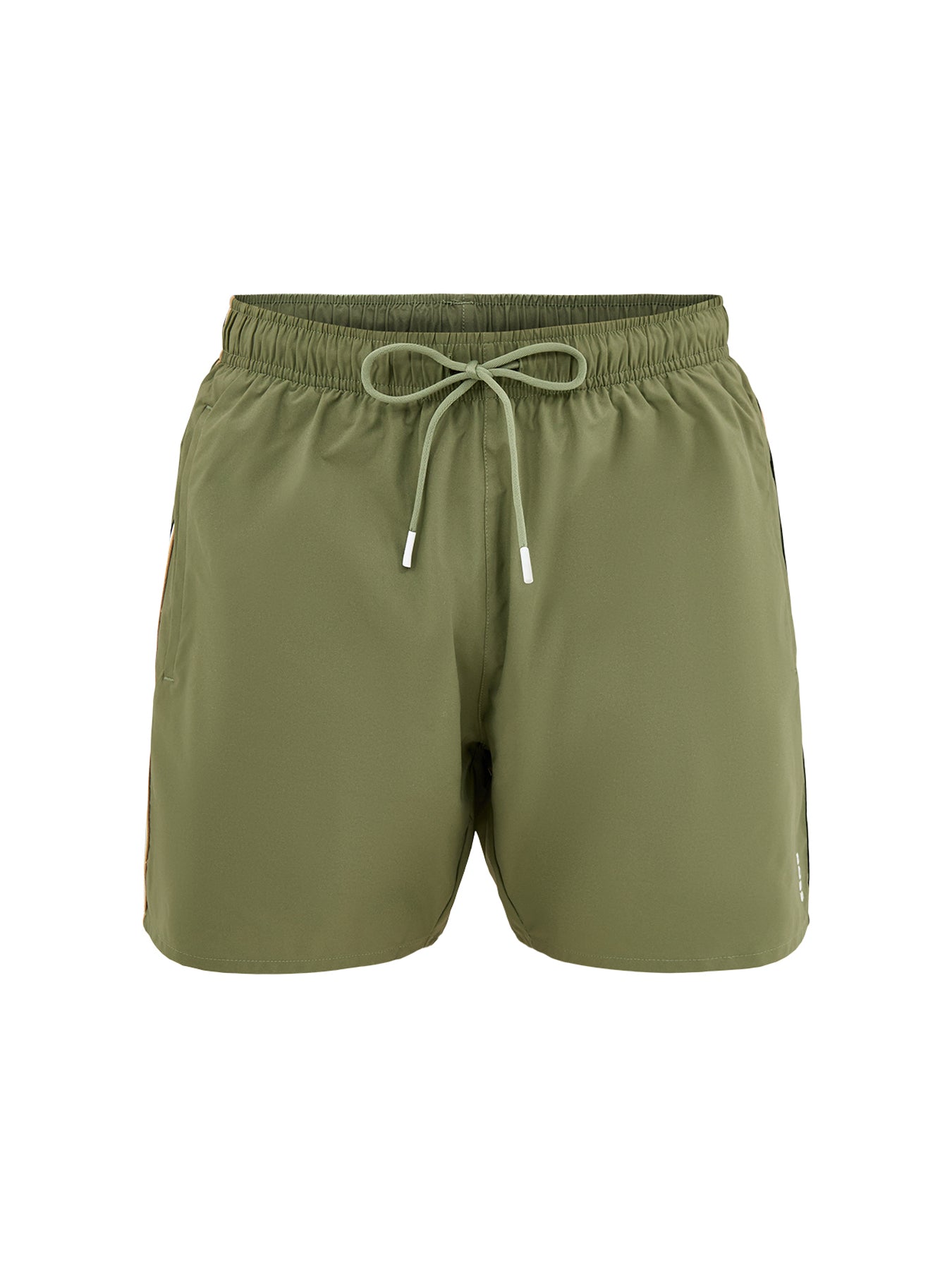 Iconic Corp Stripe Leg Swim Shorts Khaki